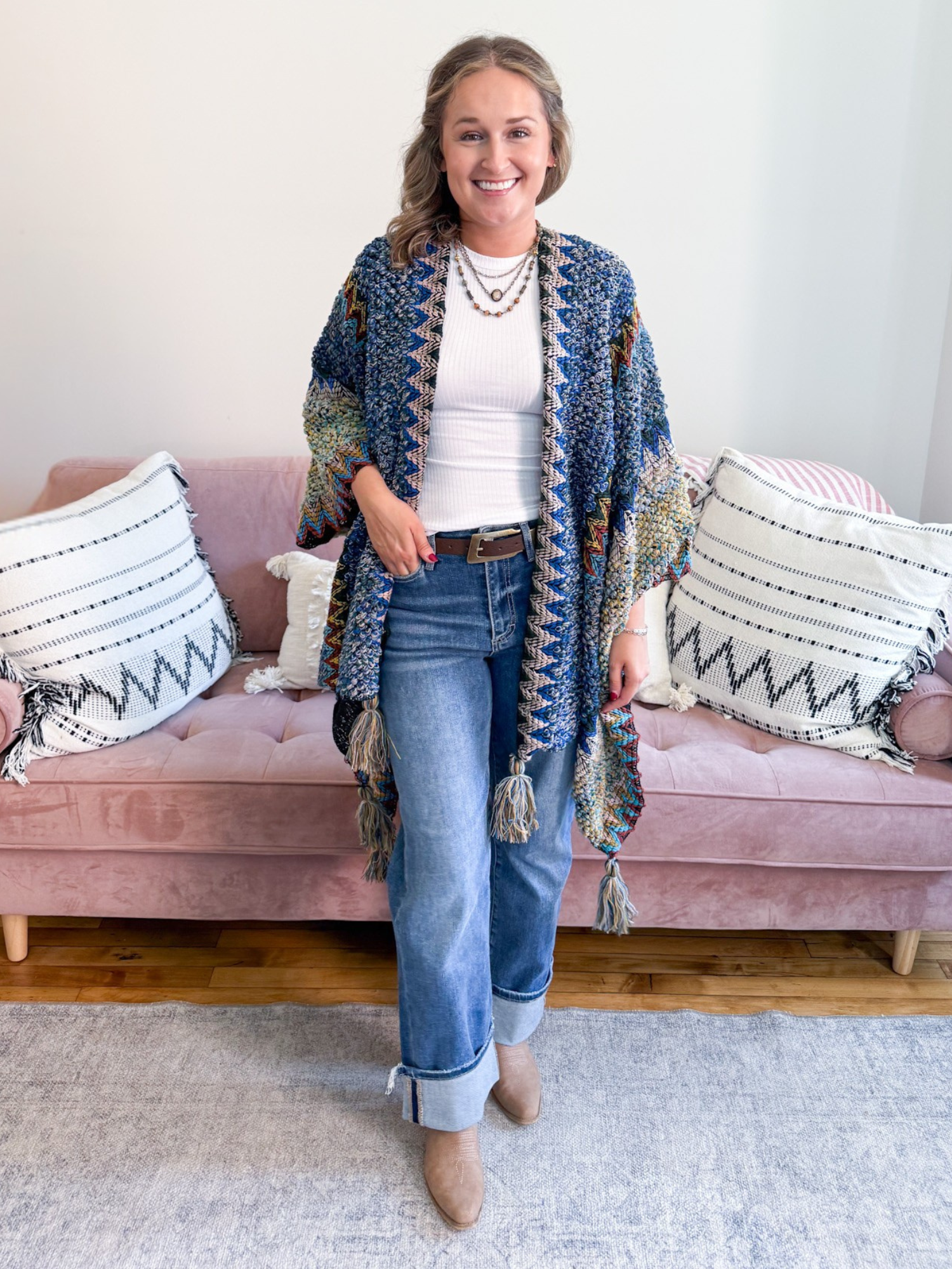 Laurel Crochet Ruana - The Collective Rose