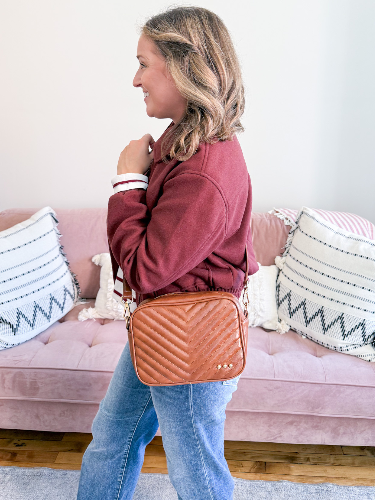 Coco Quilted Camera Bag - Brown - The Collective Rose