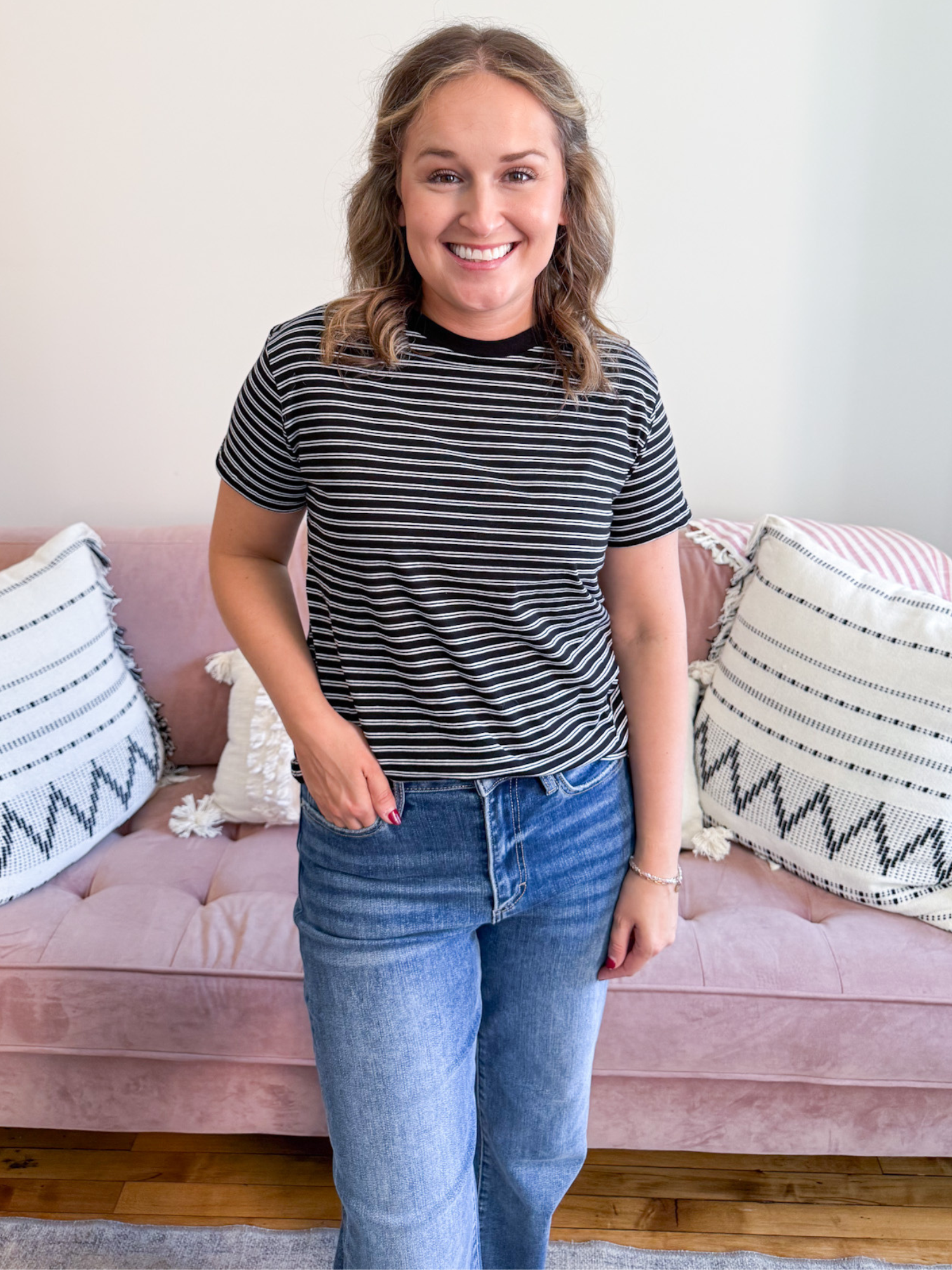 Ellis Striped Short Sleeve - The Collective Rose