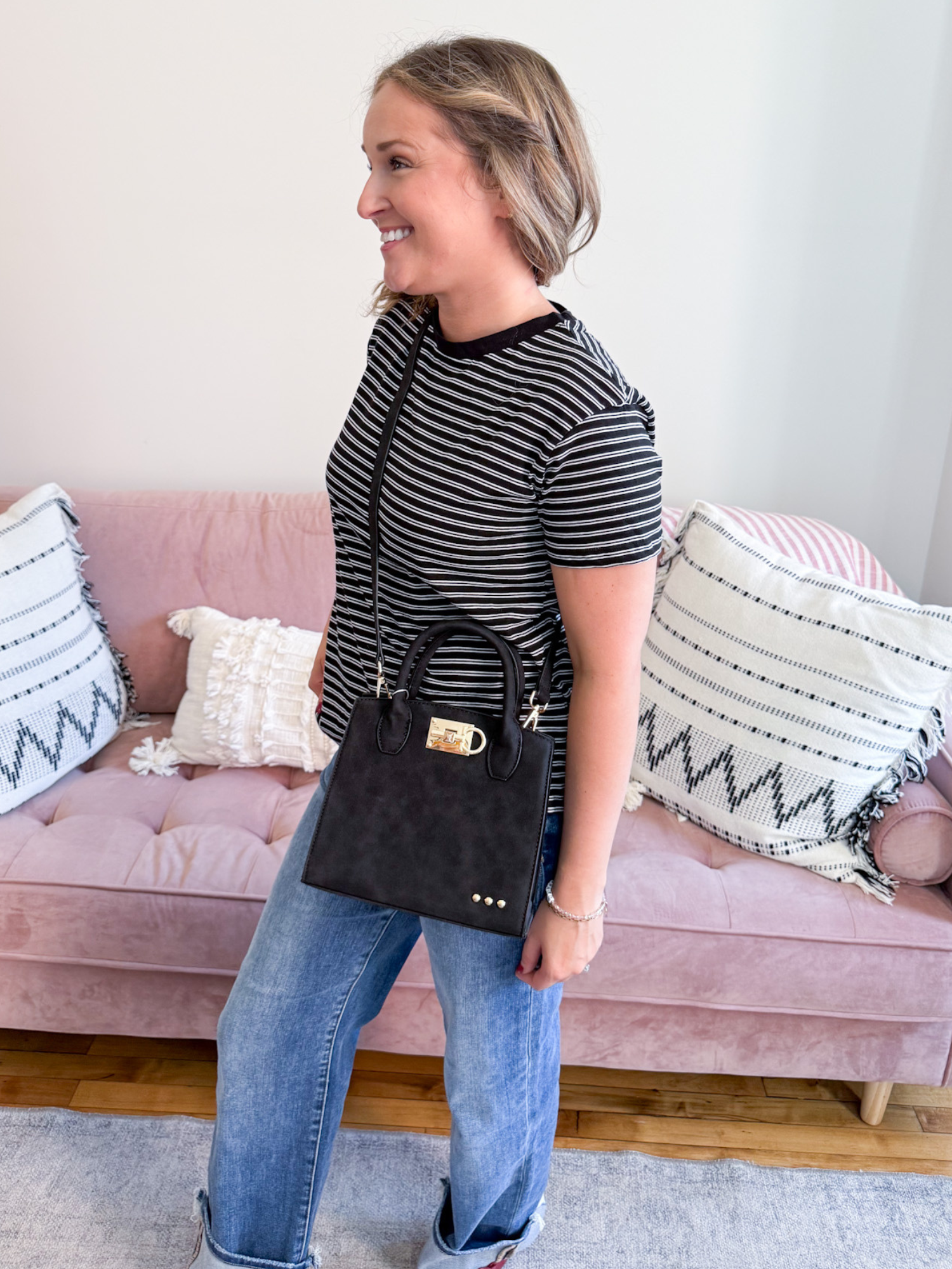 Nixie Small Tote - Black - The Collective Rose