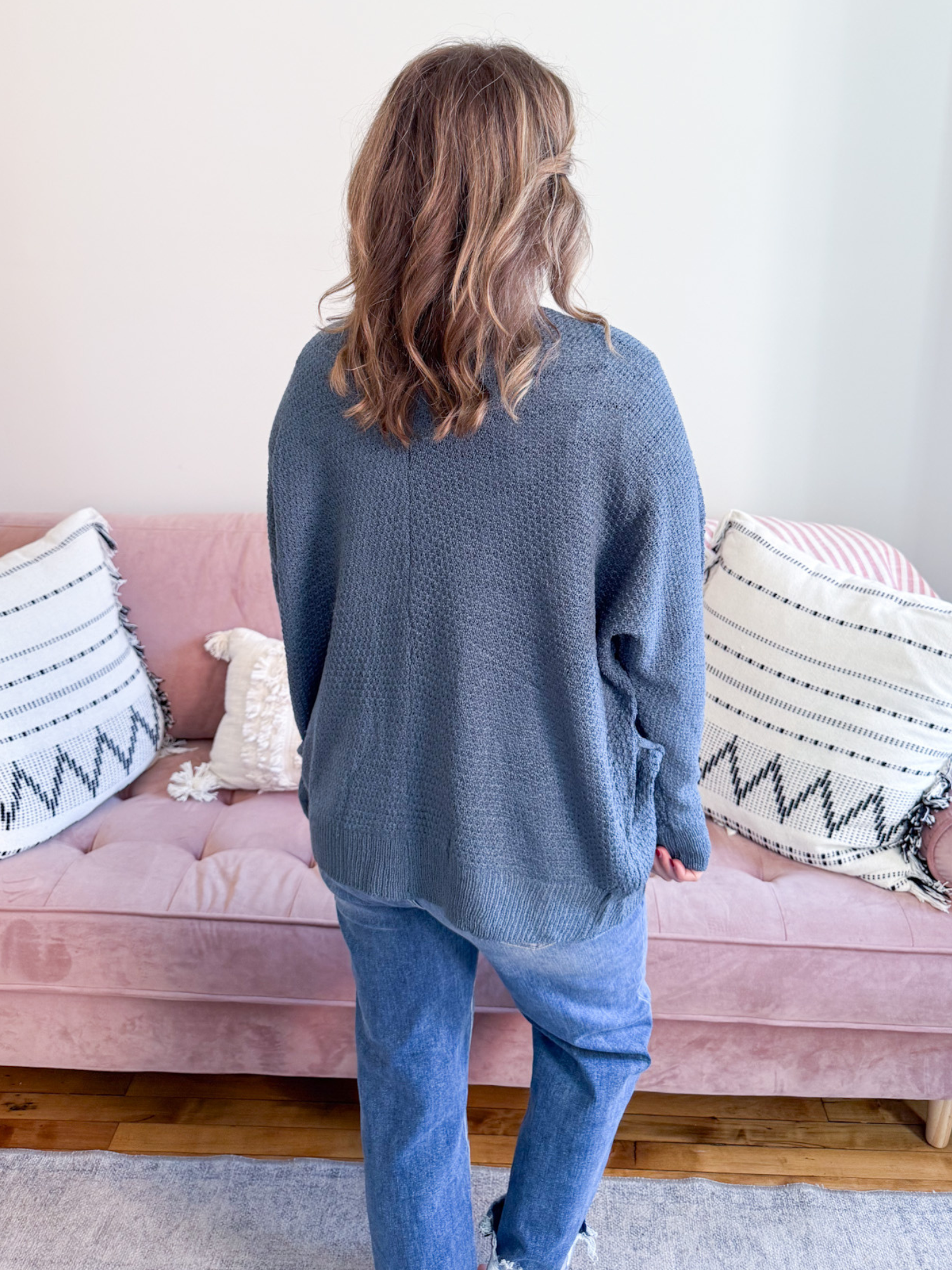 Ari Lightweight Cardigan - Blue - The Collective Rose