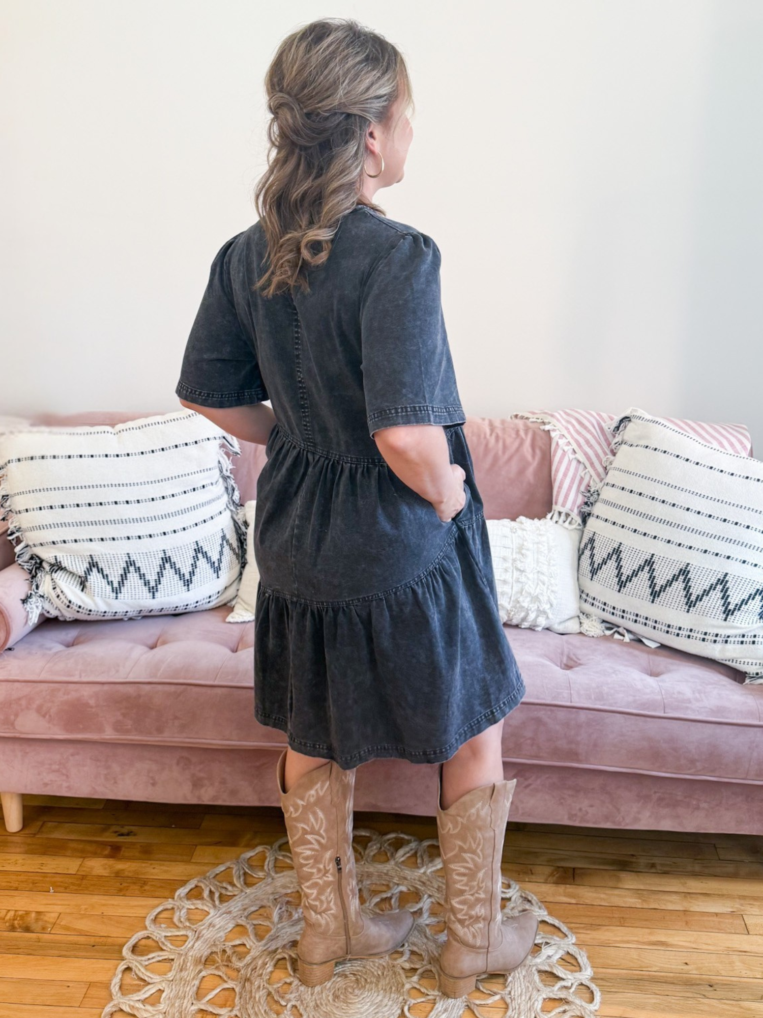 Greer Washed Denim Mini Dress