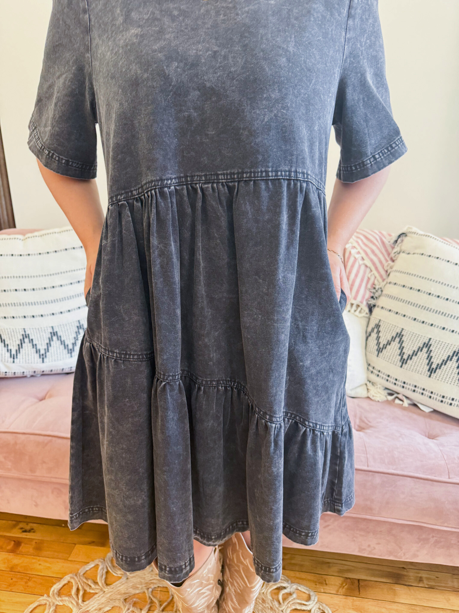 Greer Washed Denim Mini Dress