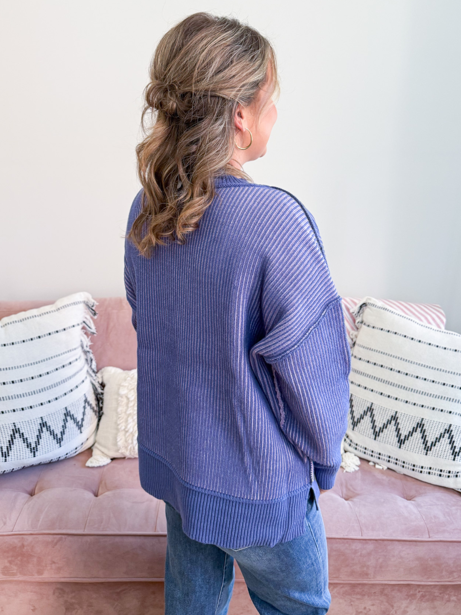 Blueberry Two Tone Sweater