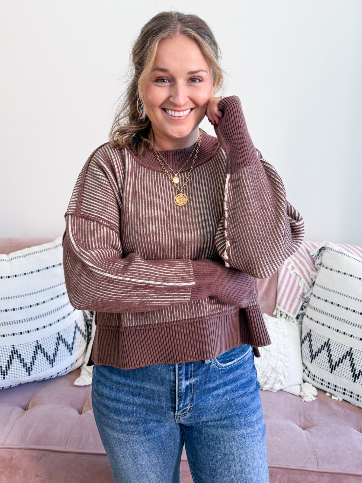 Mocha Two Tone Sweater