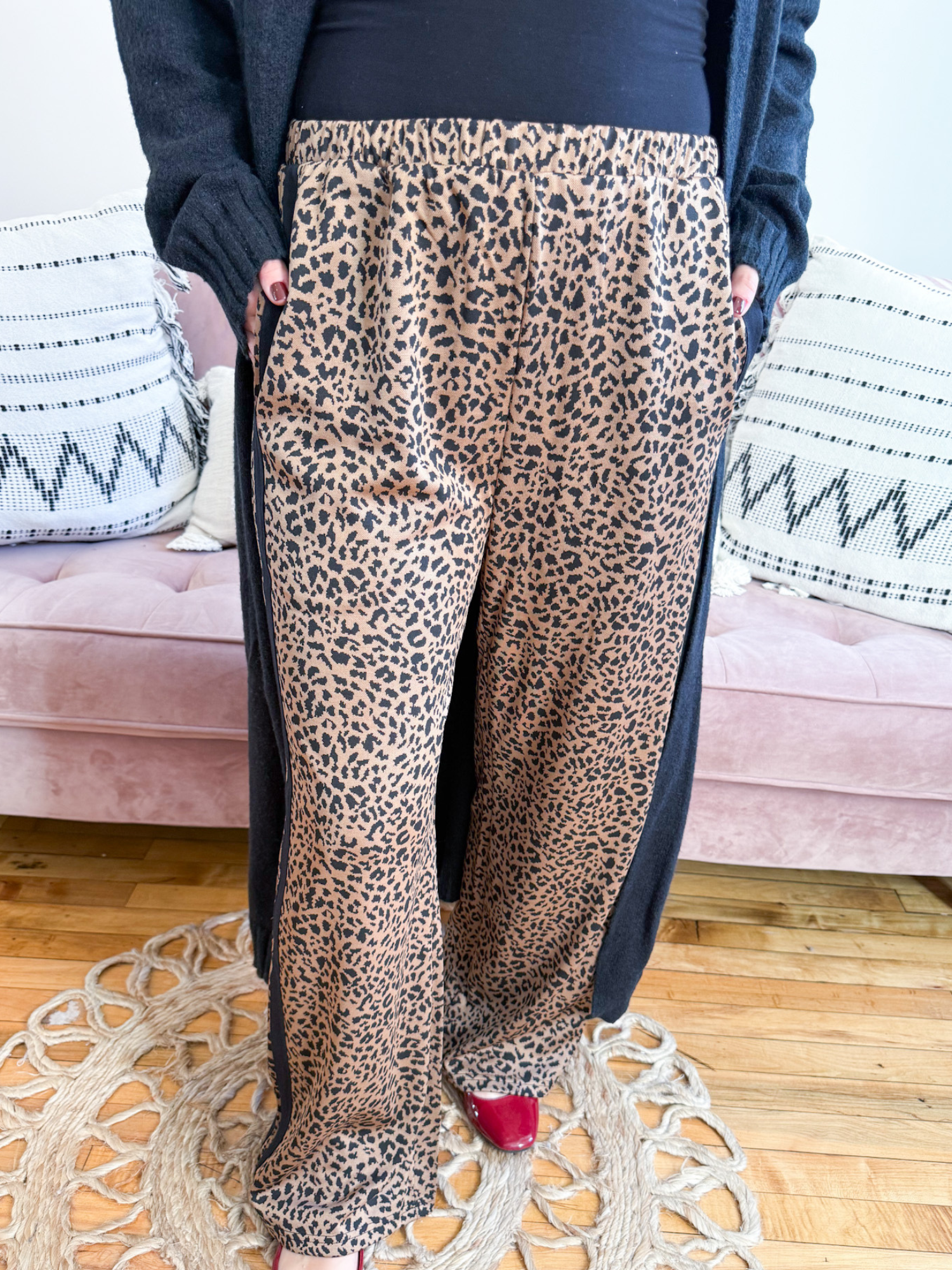 Sasha Leopard Track Pants