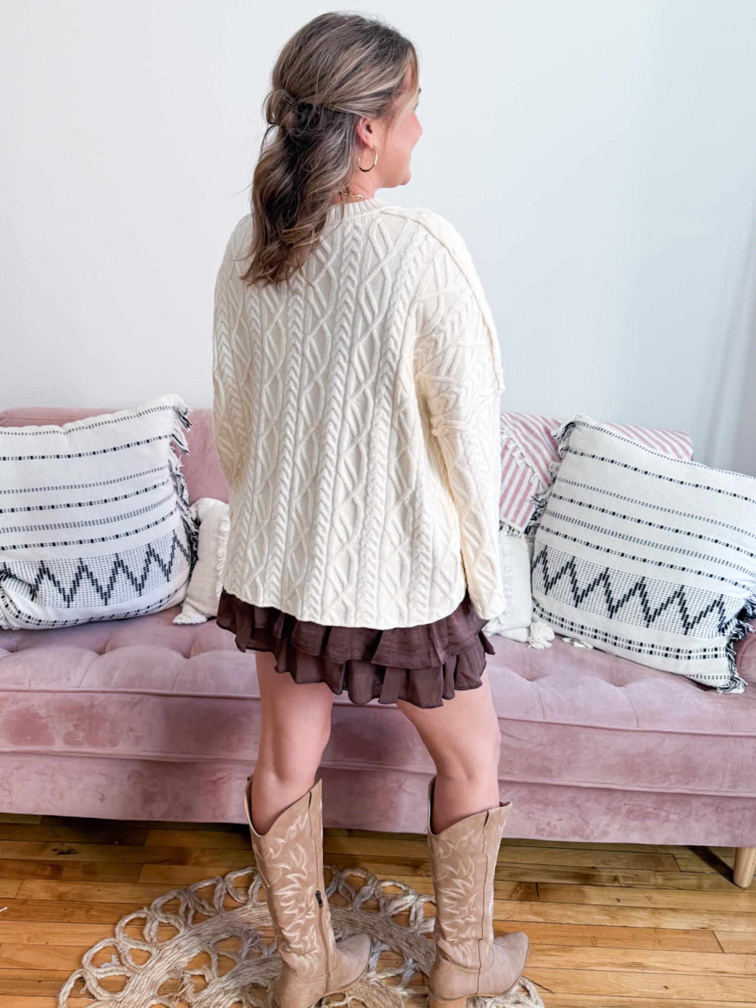 Jeana Tiered Ruffle Skort - Brown