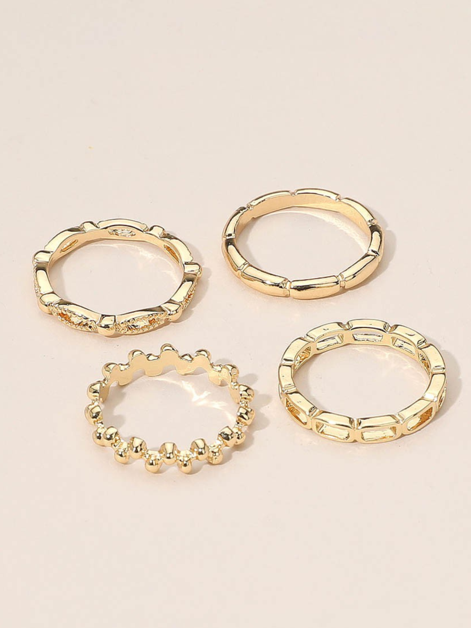 Stackable Ring Set - Gold - The Collective Rose