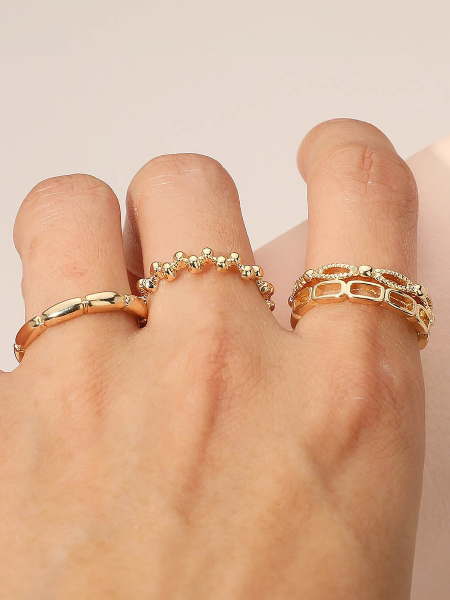 Stackable Ring Set - Gold - The Collective Rose