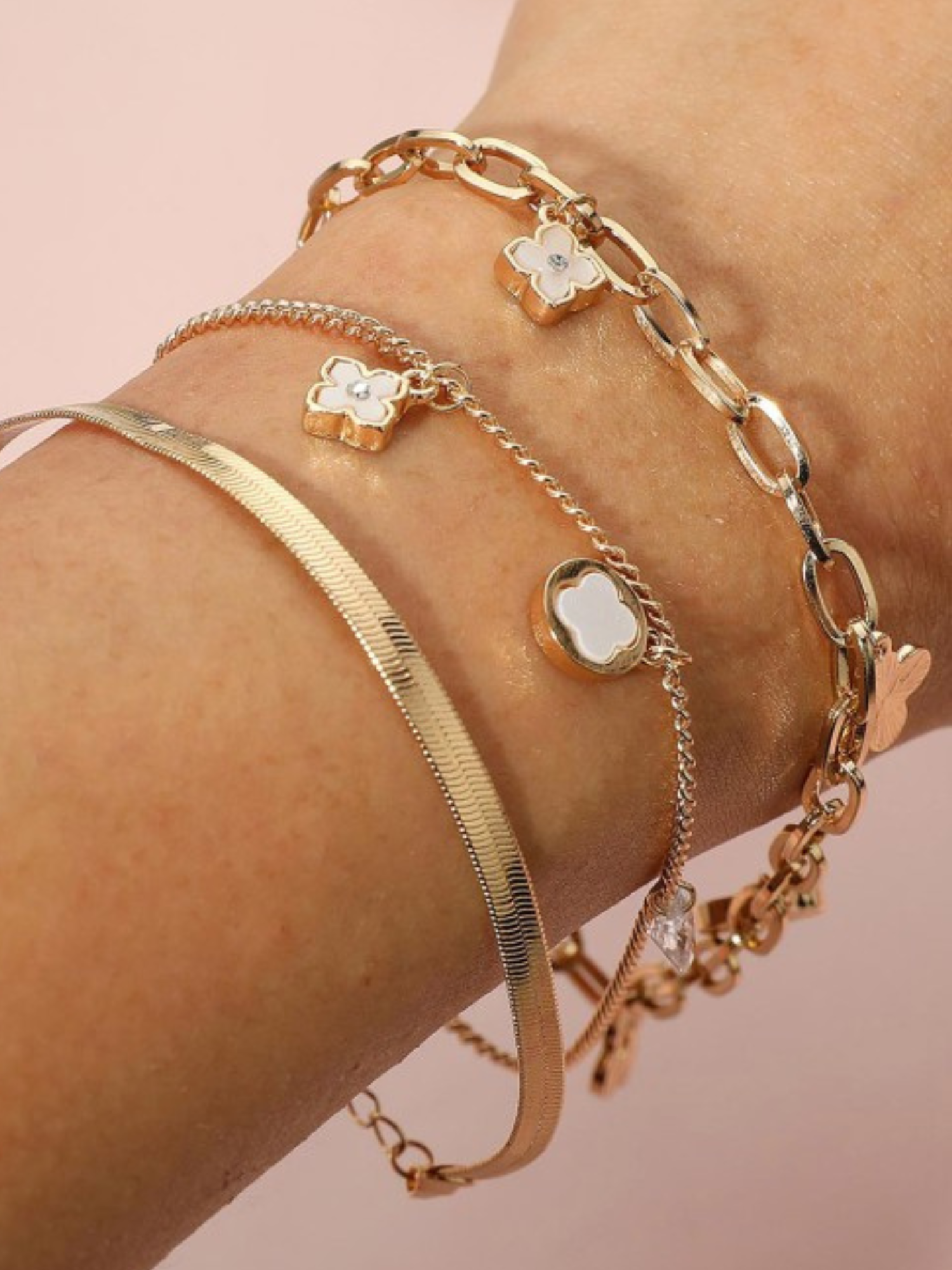 Clover Bracelet Set - The Collective Rose