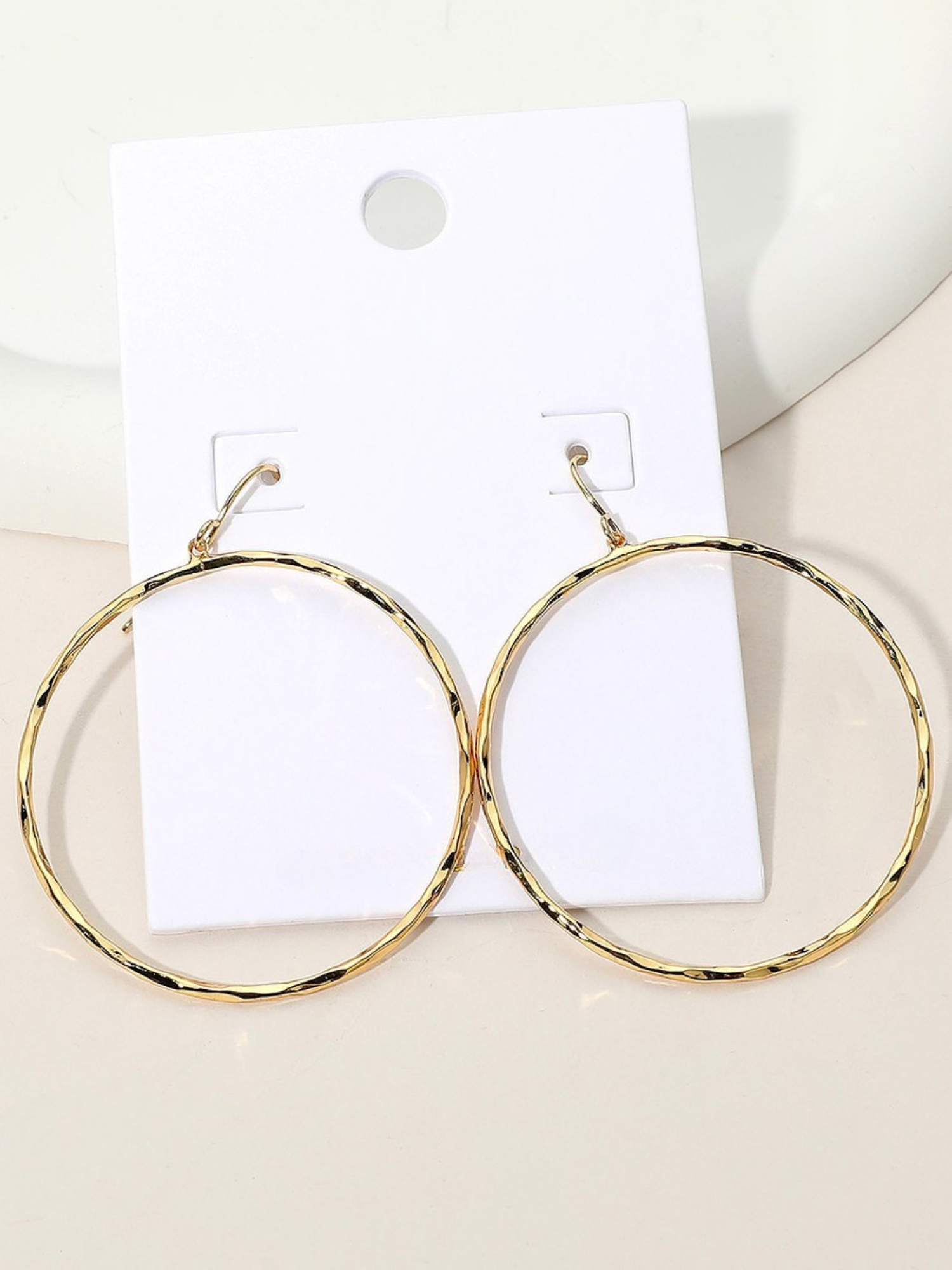 Textured Hoop Dangle Earrings - Large - The Collective Rose