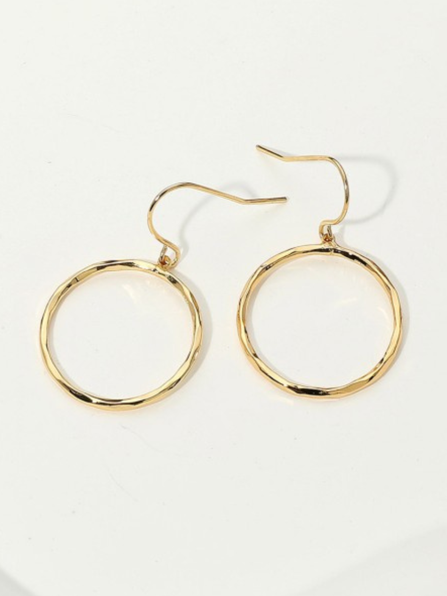 Textured Hoop Dangle Earrings - Small - The Collective Rose