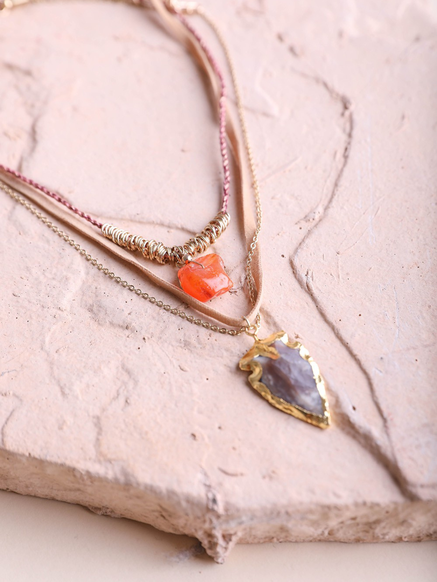 Suede Layered Necklace - The Collective Rose