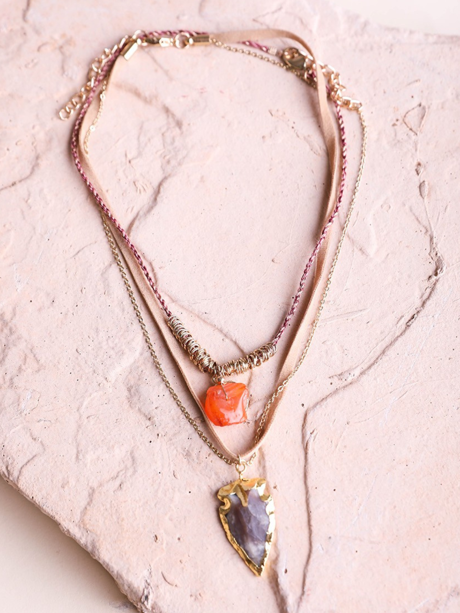 Suede Layered Necklace - The Collective Rose