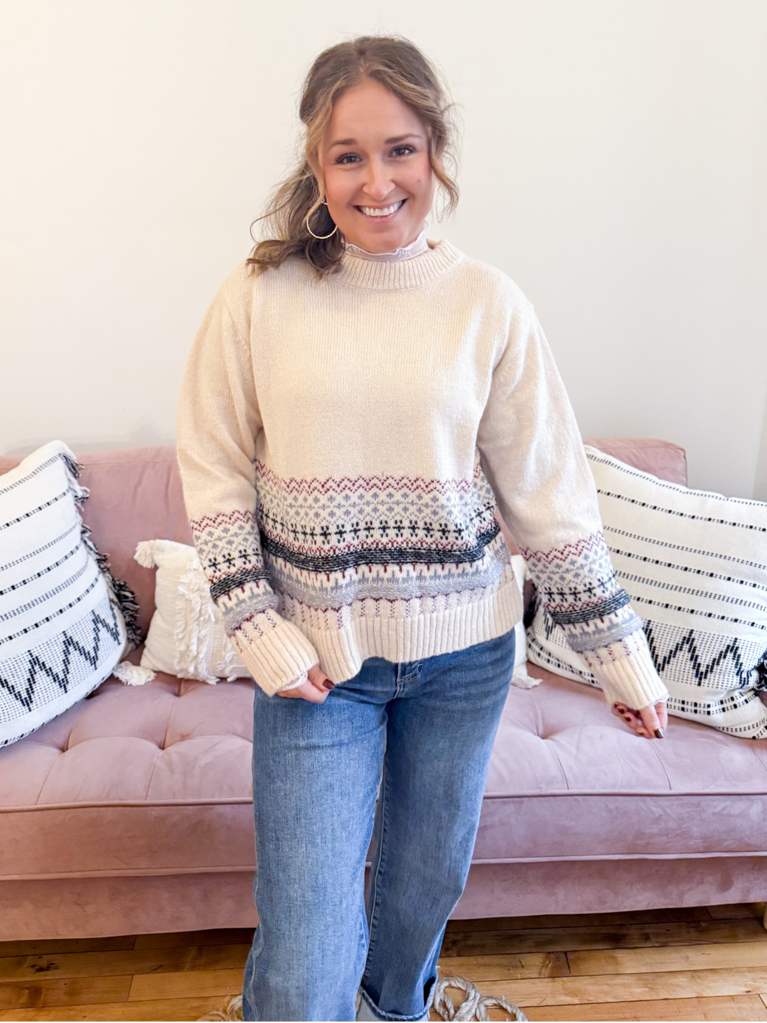 Siena Fair Isle Sweater - The Collective Rose