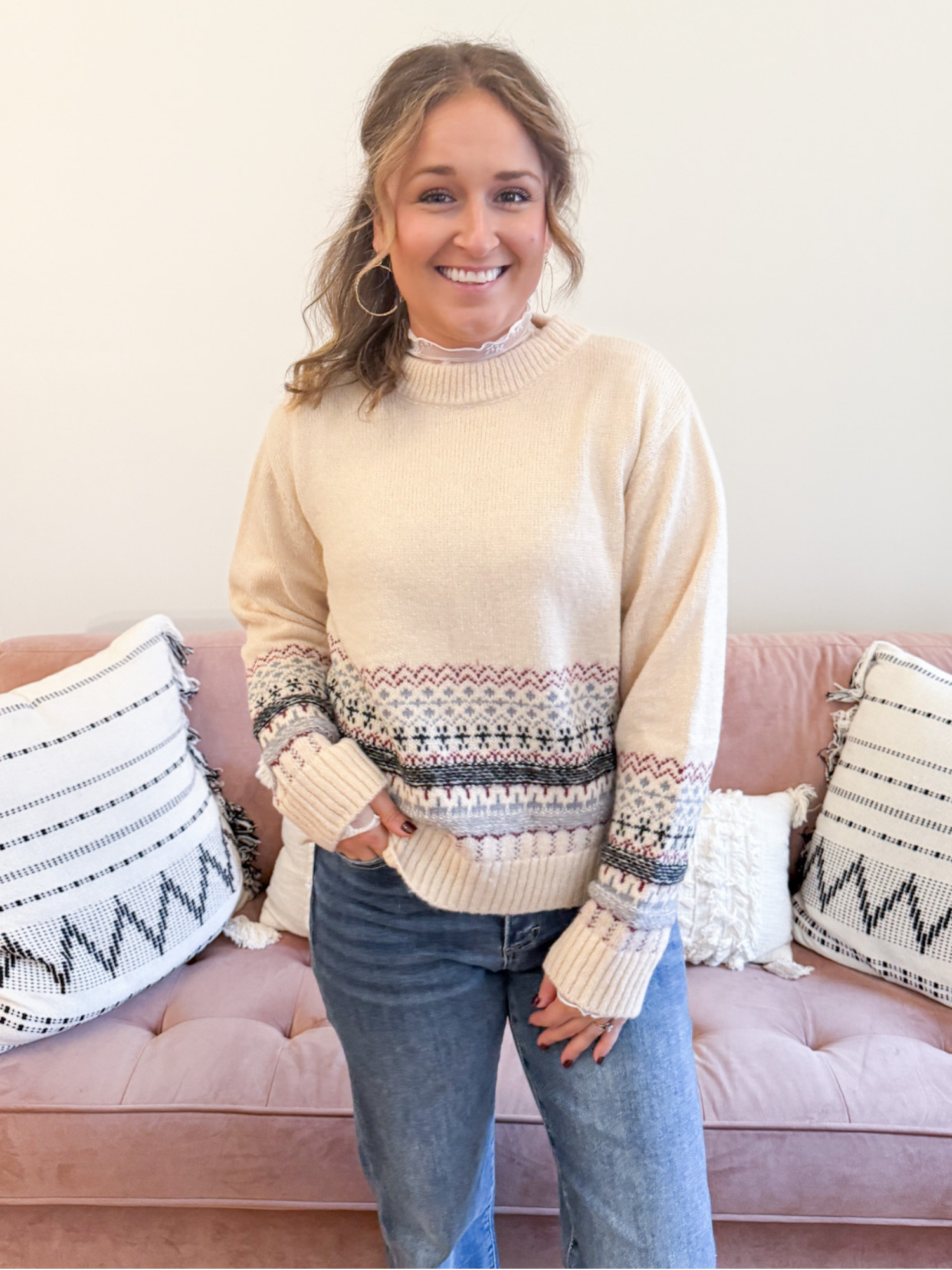 Siena Fair Isle Sweater - The Collective Rose