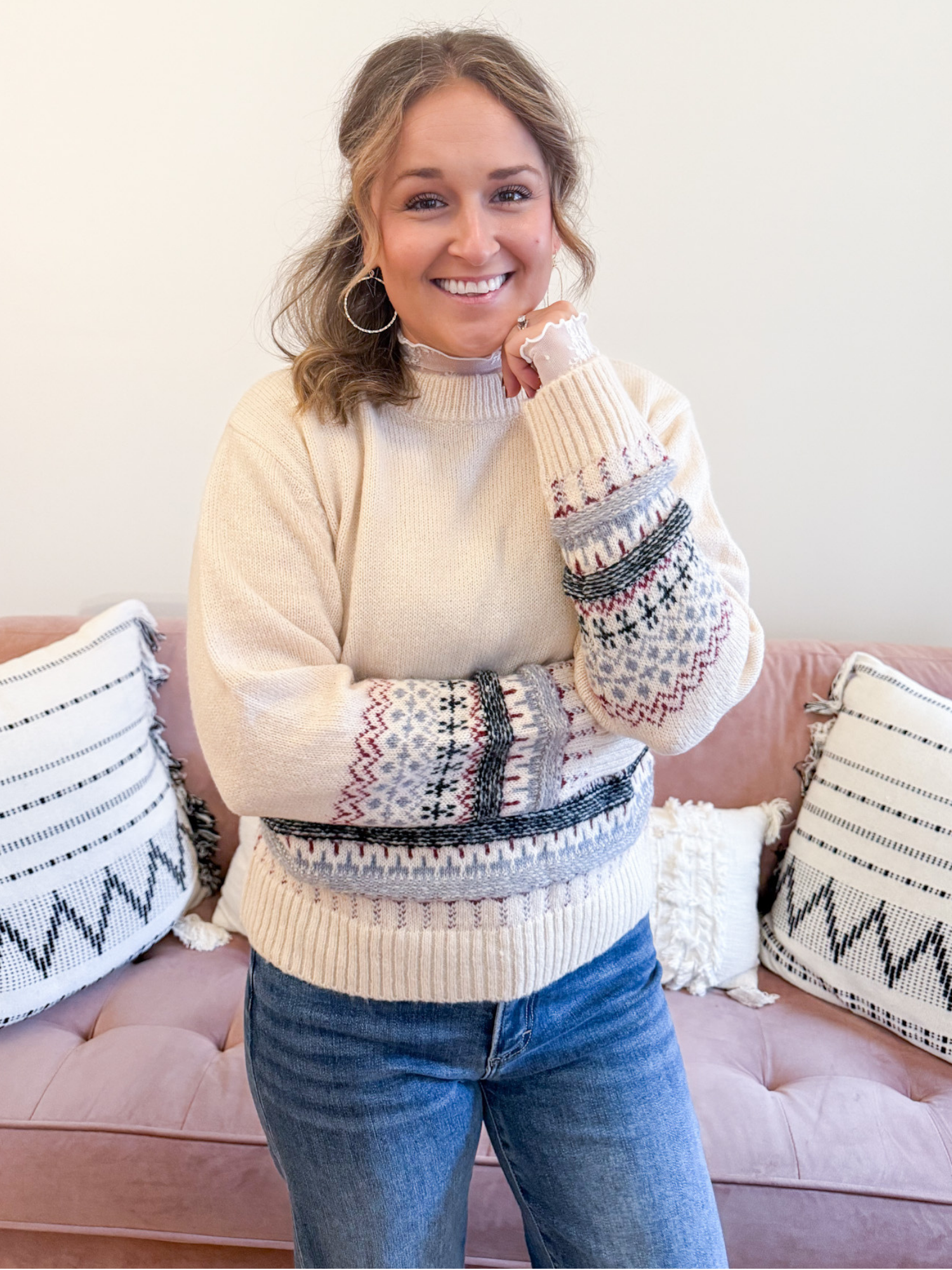 Siena Fair Isle Sweater - The Collective Rose