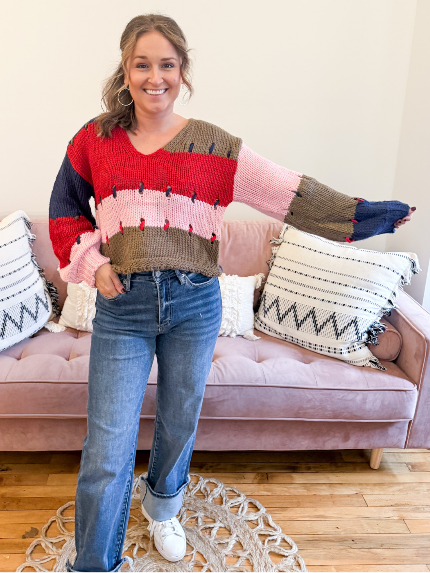 Kenley Colorblock Sweater - The Collective Rose