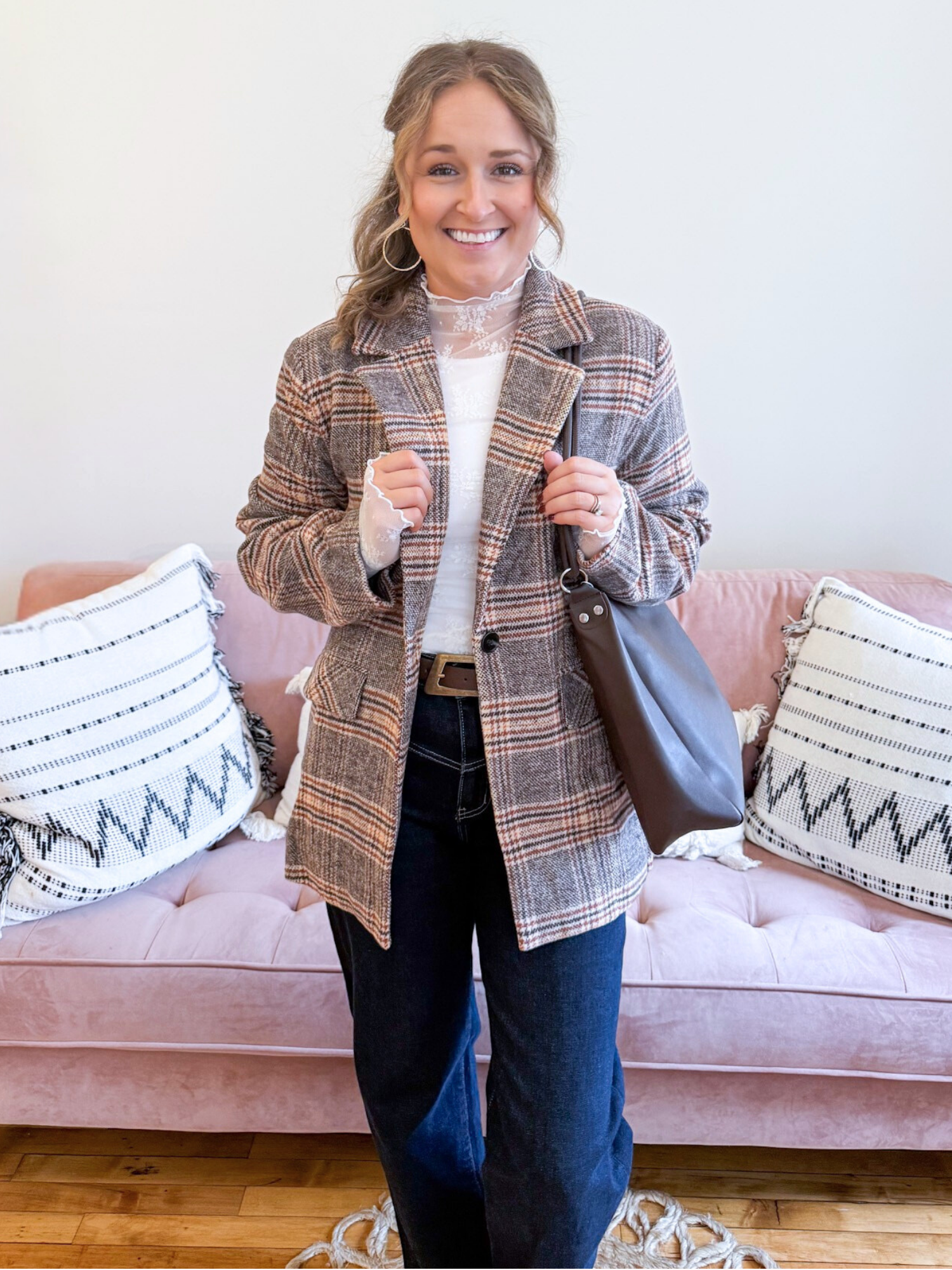 Serene Plaid Blazer - The Collective Rose