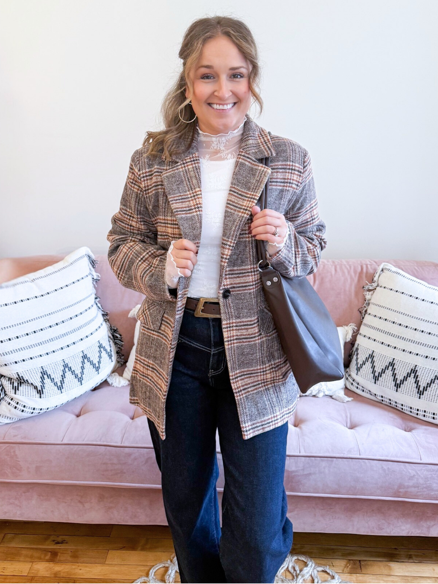 Serene Plaid Blazer - The Collective Rose