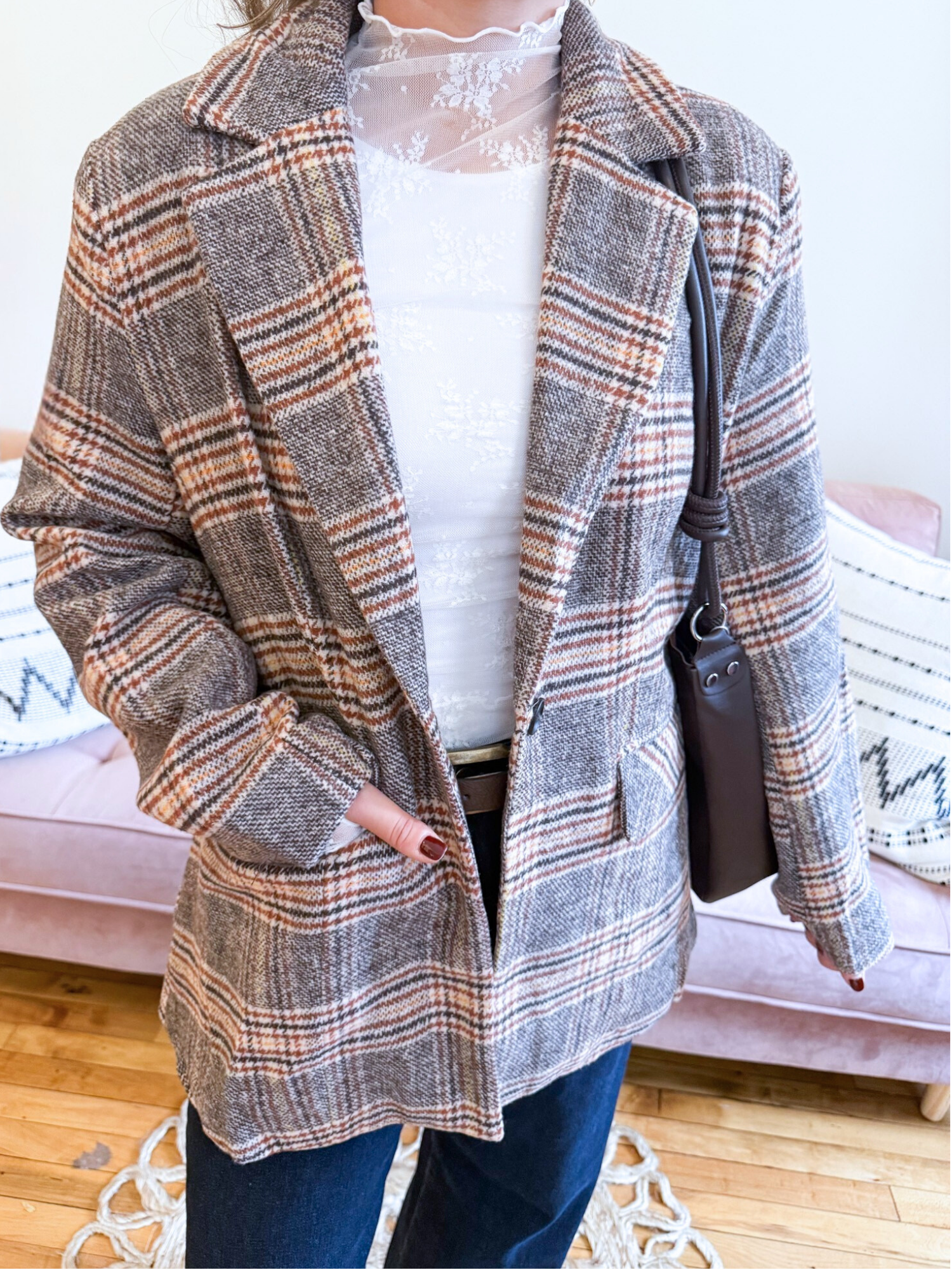 Serene Plaid Blazer - The Collective Rose