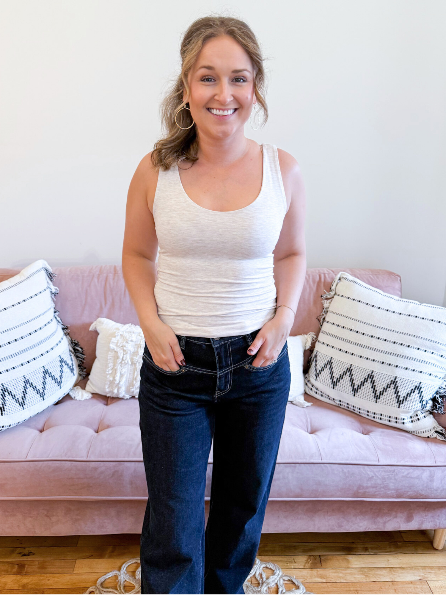 Scoop Neck Everyday Tank - Oatmeal - The Collective Rose