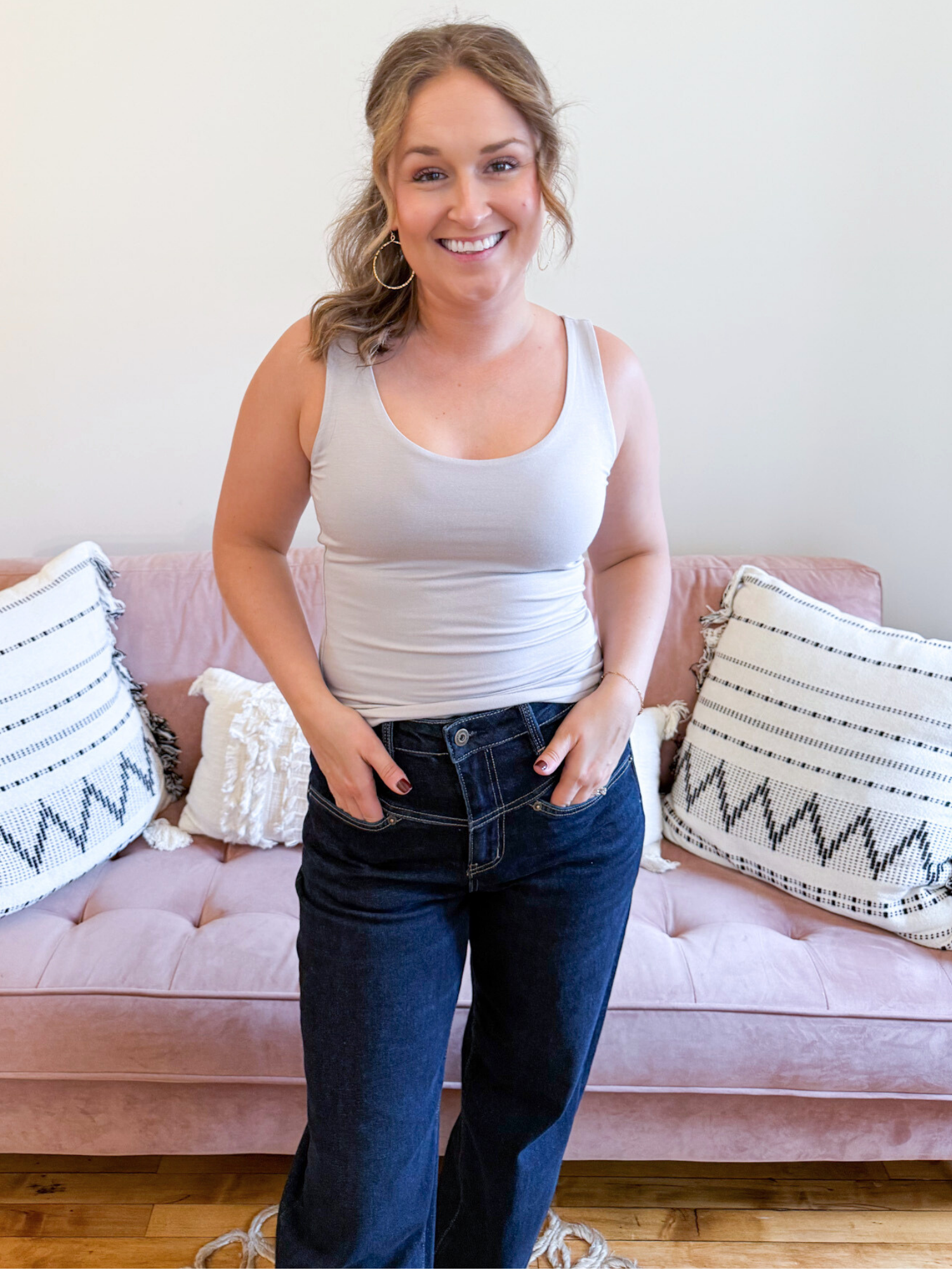 Scoop Neck Everyday Tank - Pebble - The Collective Rose