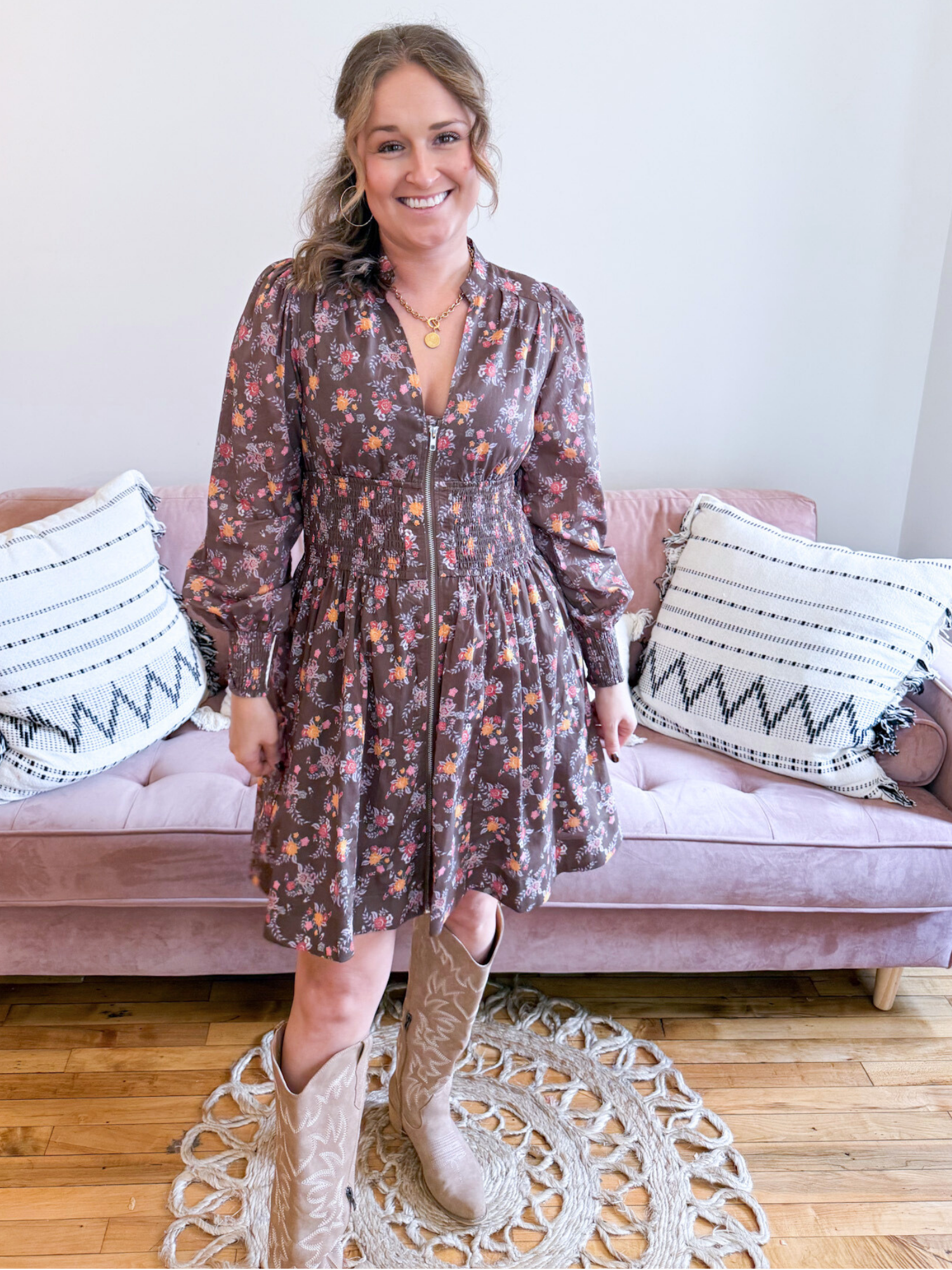 Ashby Floral Mini Dress - The Collective Rose