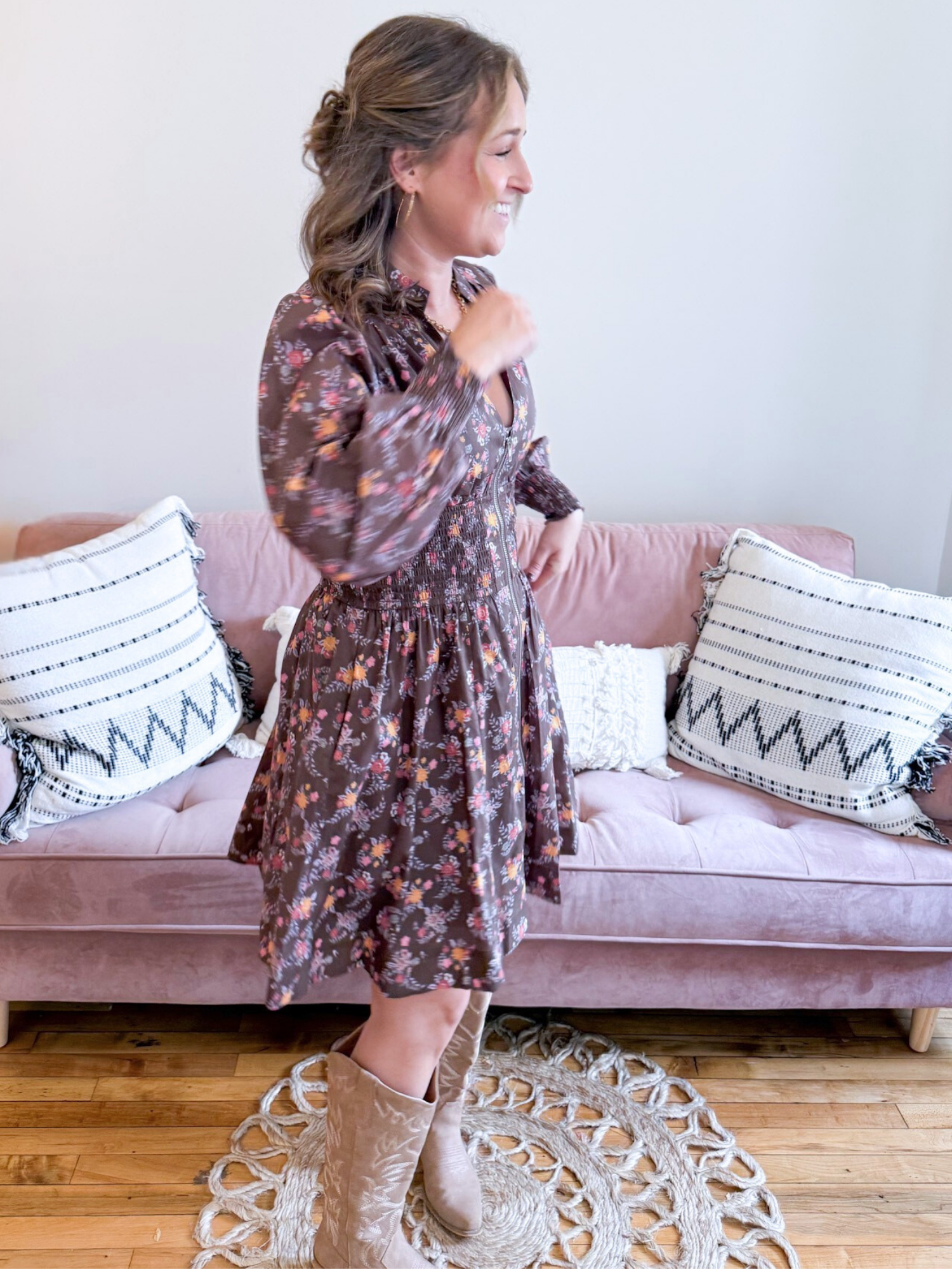 Ashby Floral Mini Dress - The Collective Rose