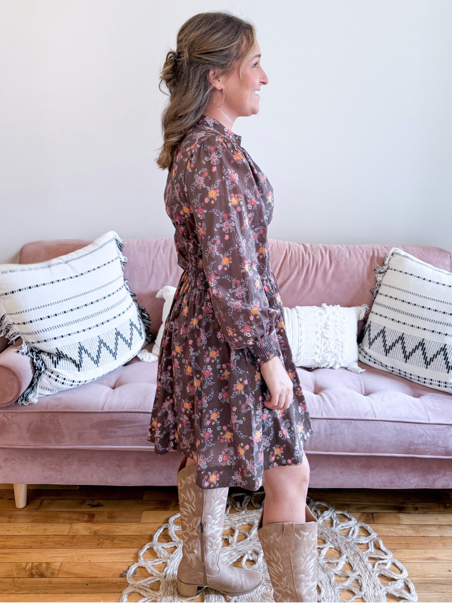 Ashby Floral Mini Dress - The Collective Rose