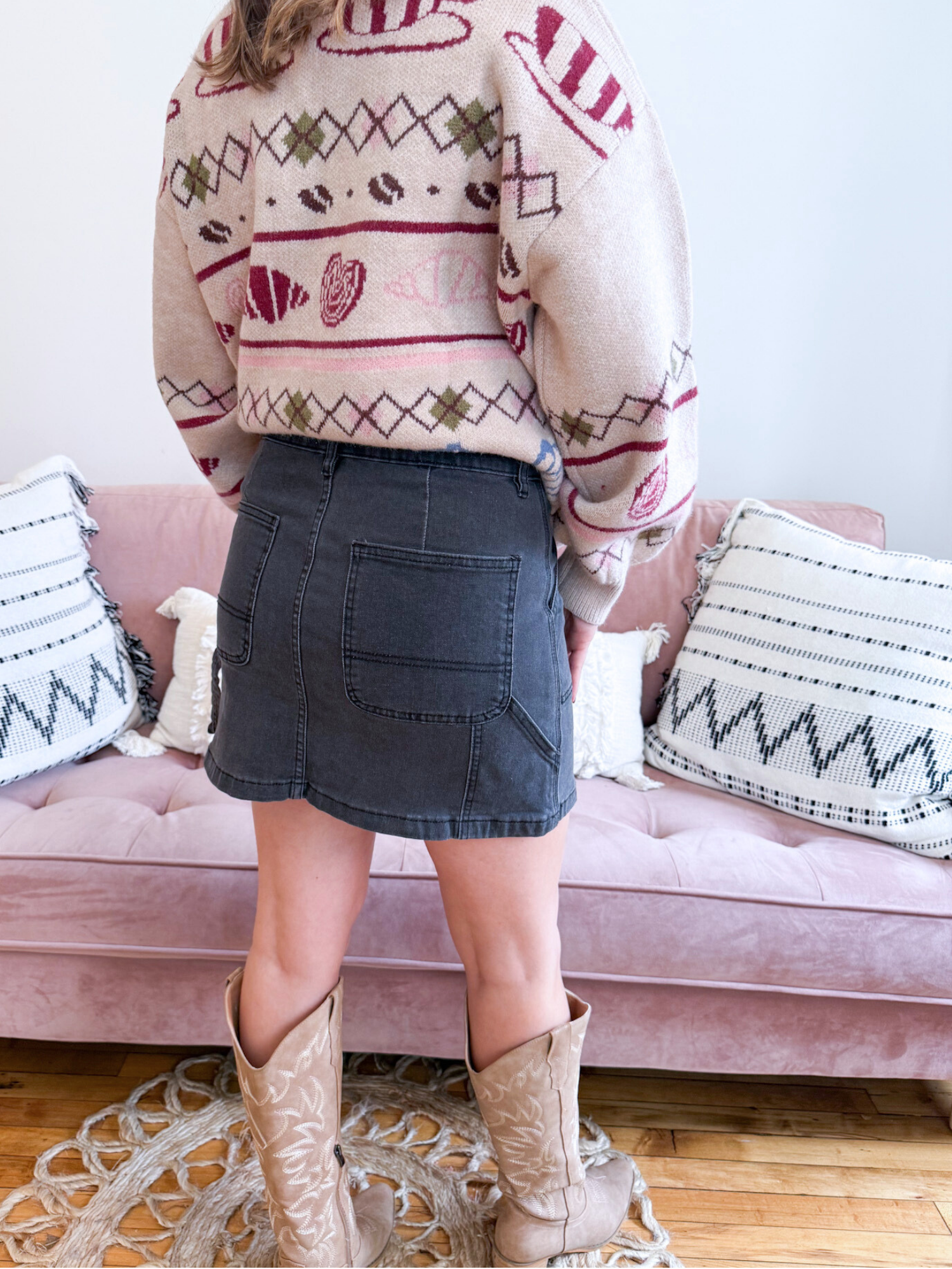 Bianca Denim Cargo Mini Skirt - The Collective Rose