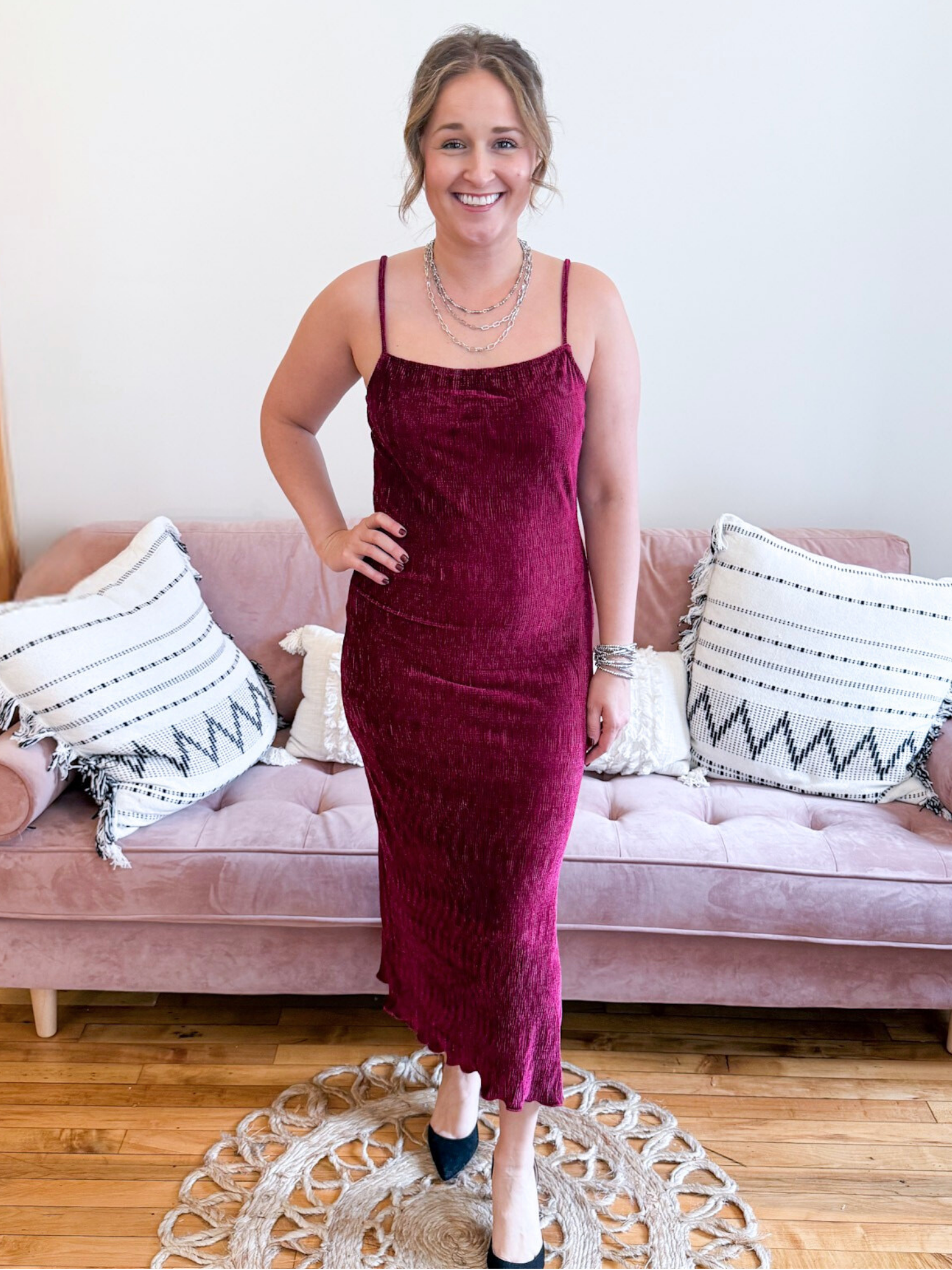 Holly Velvet Midi Dress - The Collective Rose