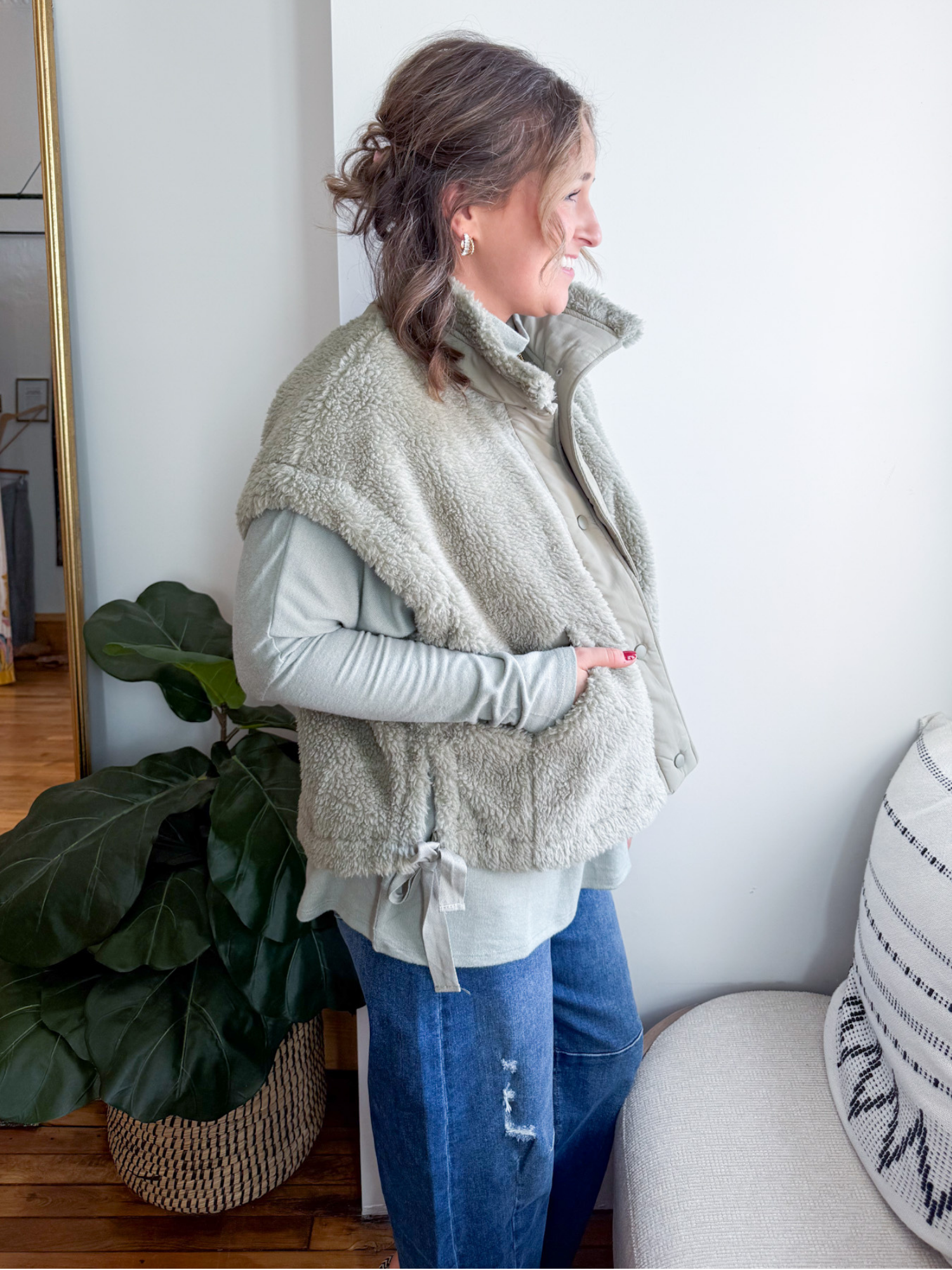 Camren Sherpa Vest - The Collective Rose