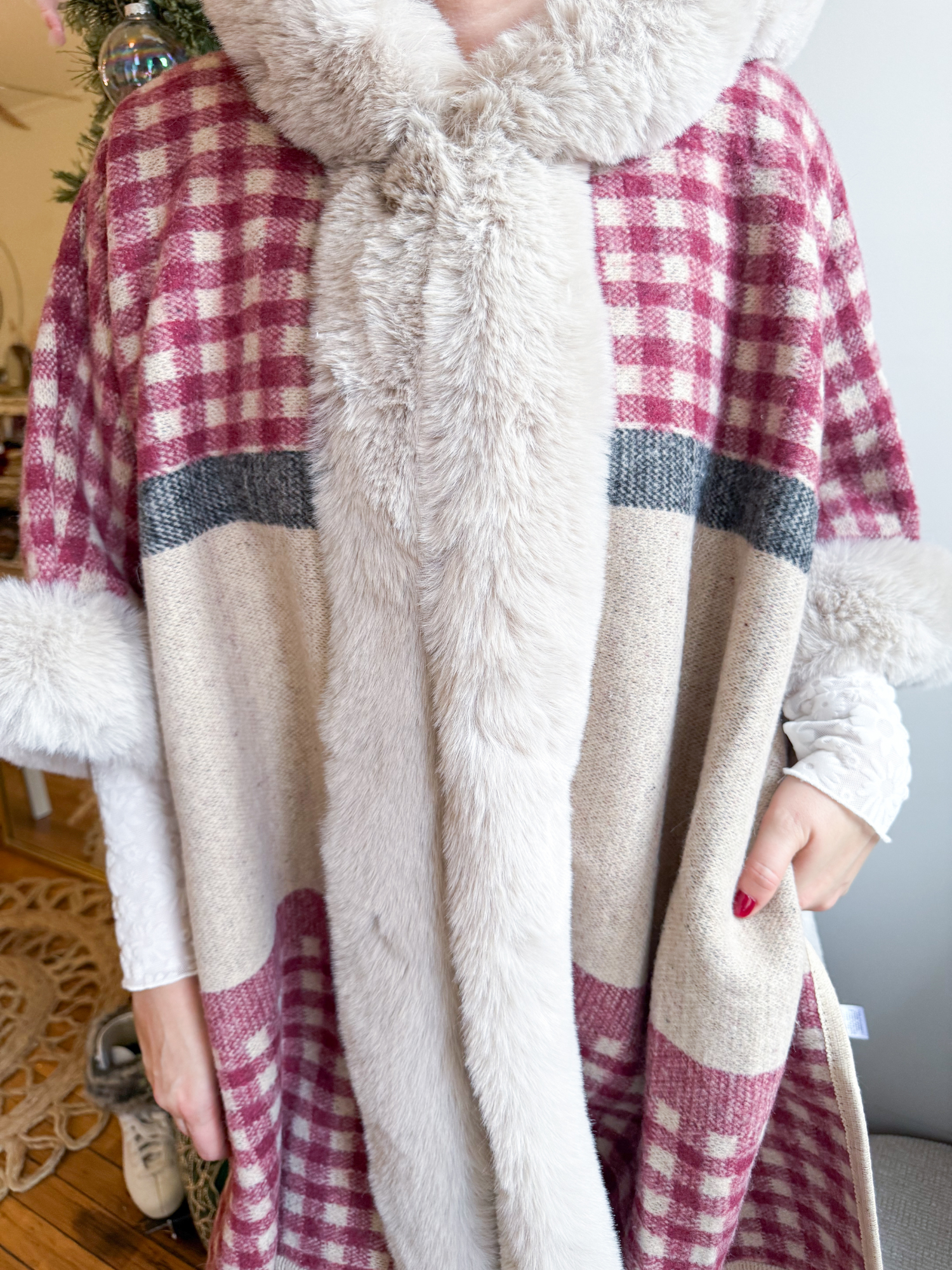 Tree Farm Oversized Cape Sweater