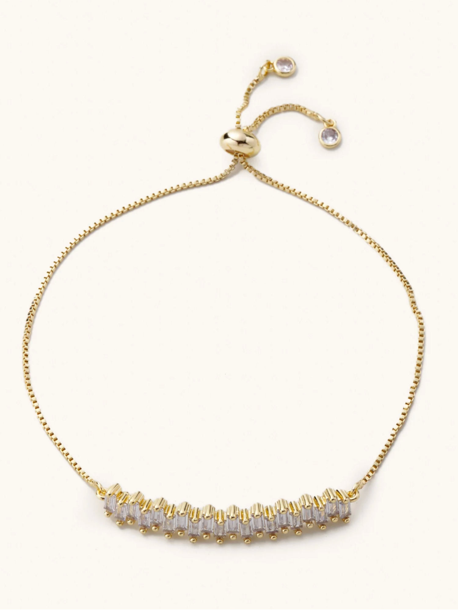 Diamond Bar Slider Bracelet - Gold - The Collective Rose