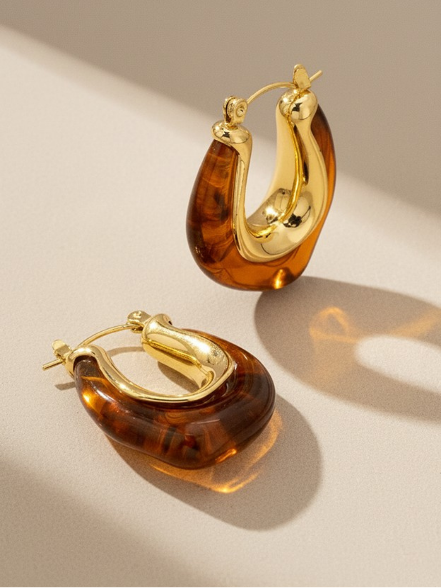Amber Hoop Earrings
