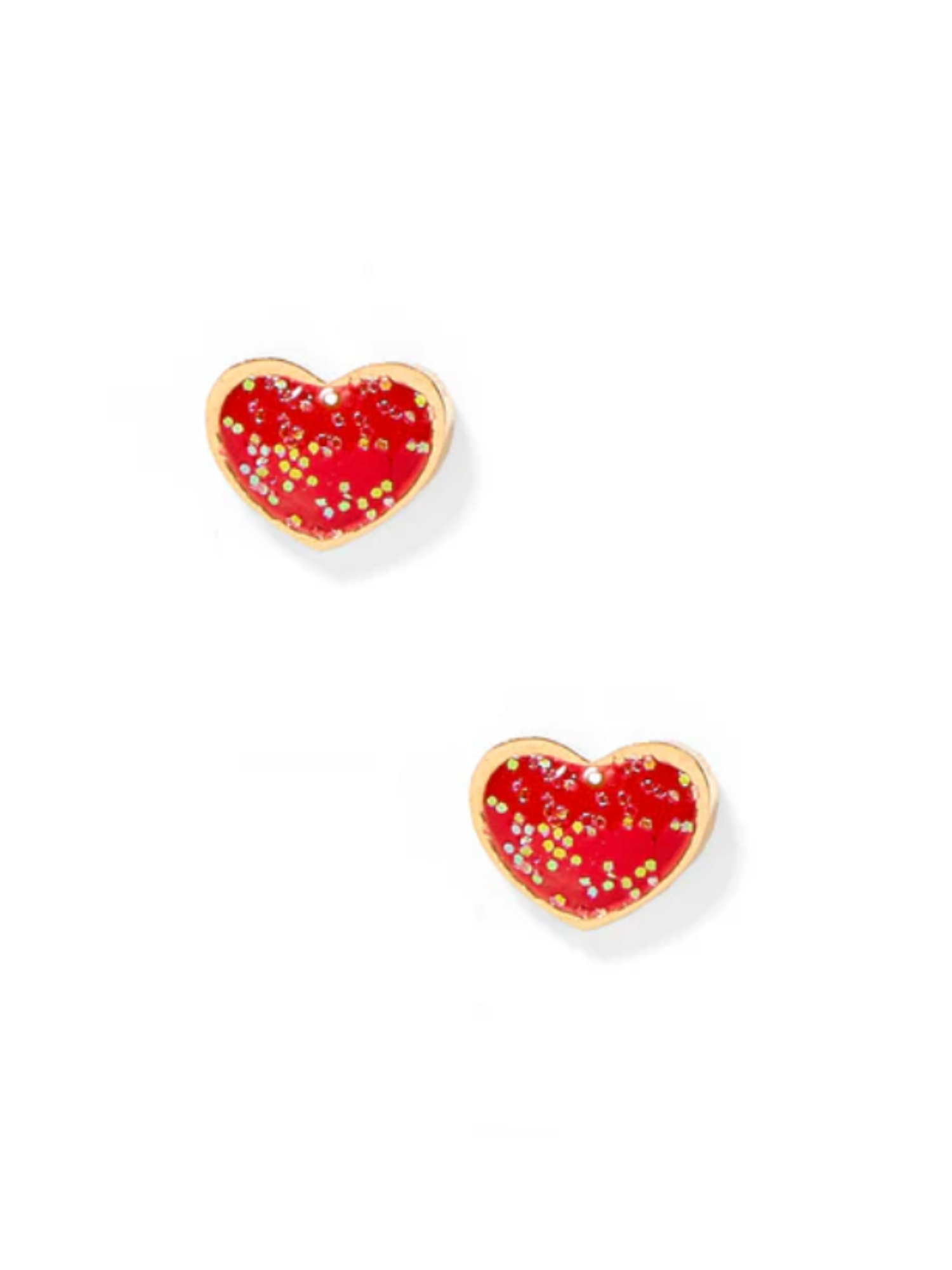 Nora Red Heart Screwback Stud Earrings