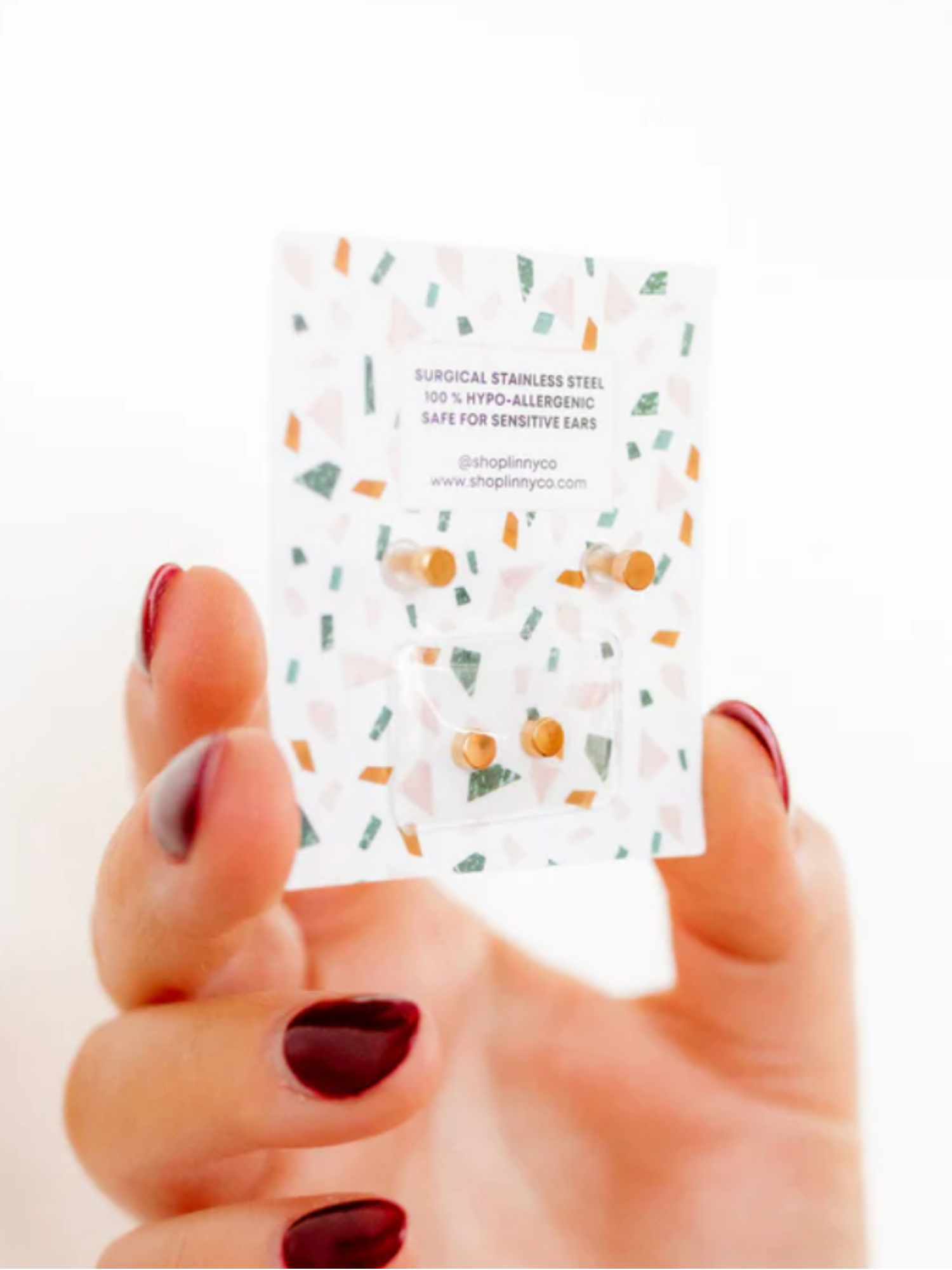 Nora Pink Heart Screwback Stud Earrings