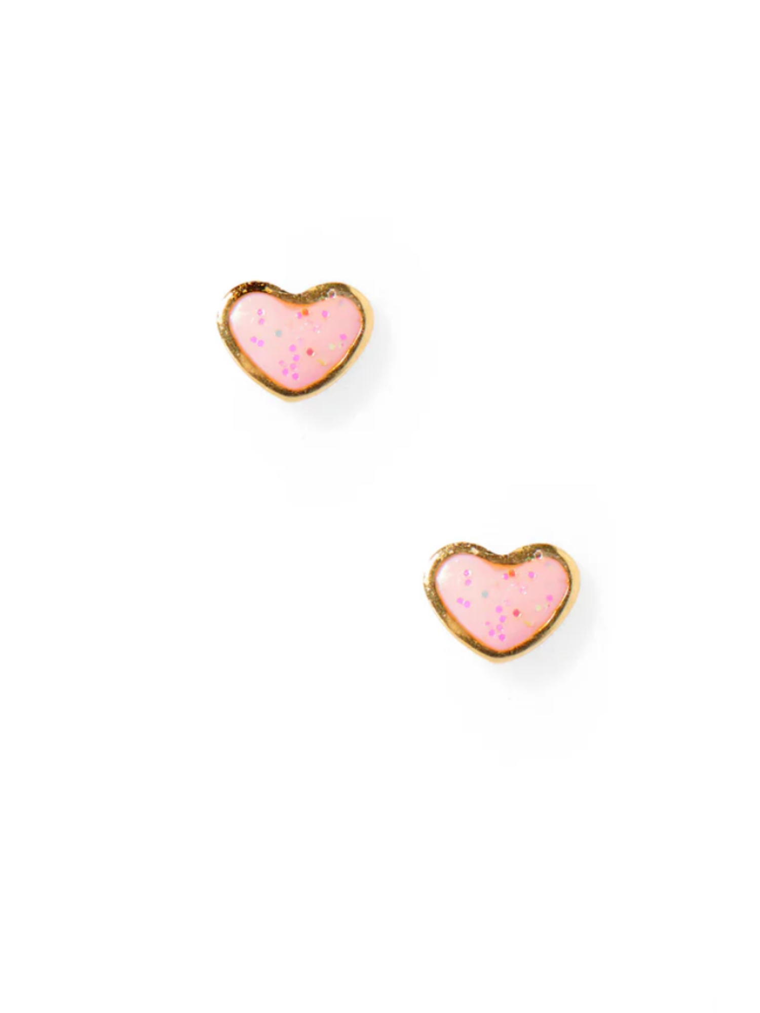 Nora Pink Heart Screwback Stud Earrings