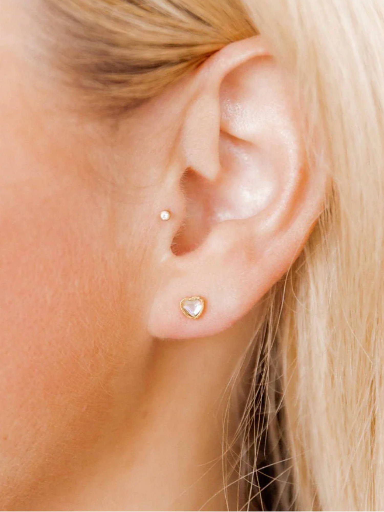 Polly Heart Screwback Stud Earrings - The Collective Rose