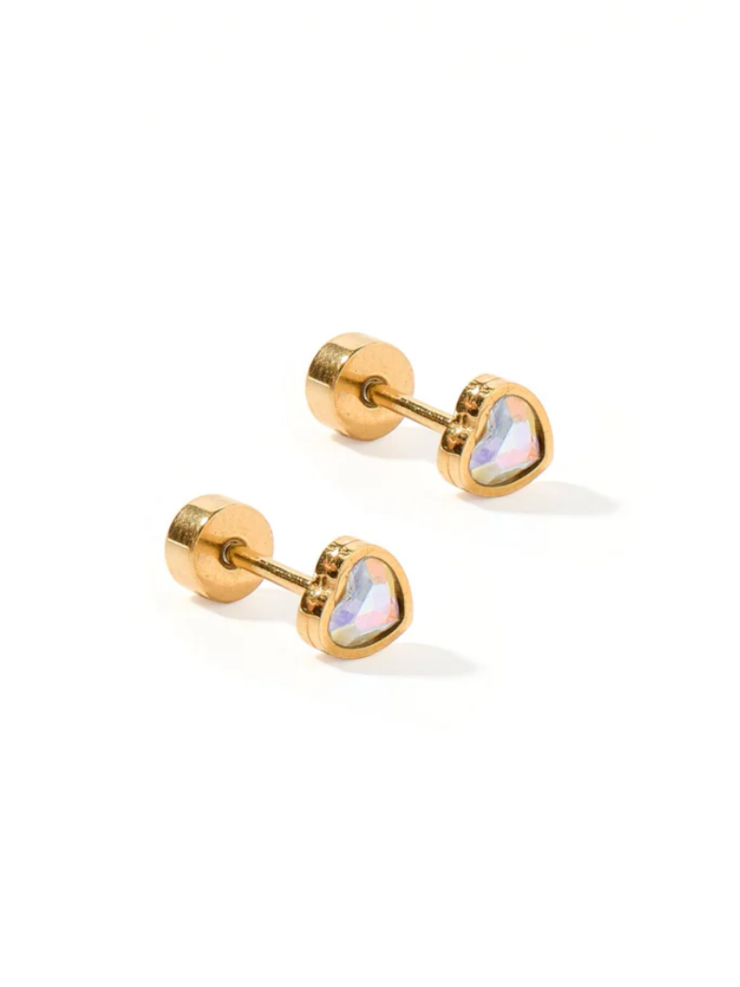 Polly Heart Screwback Stud Earrings - The Collective Rose