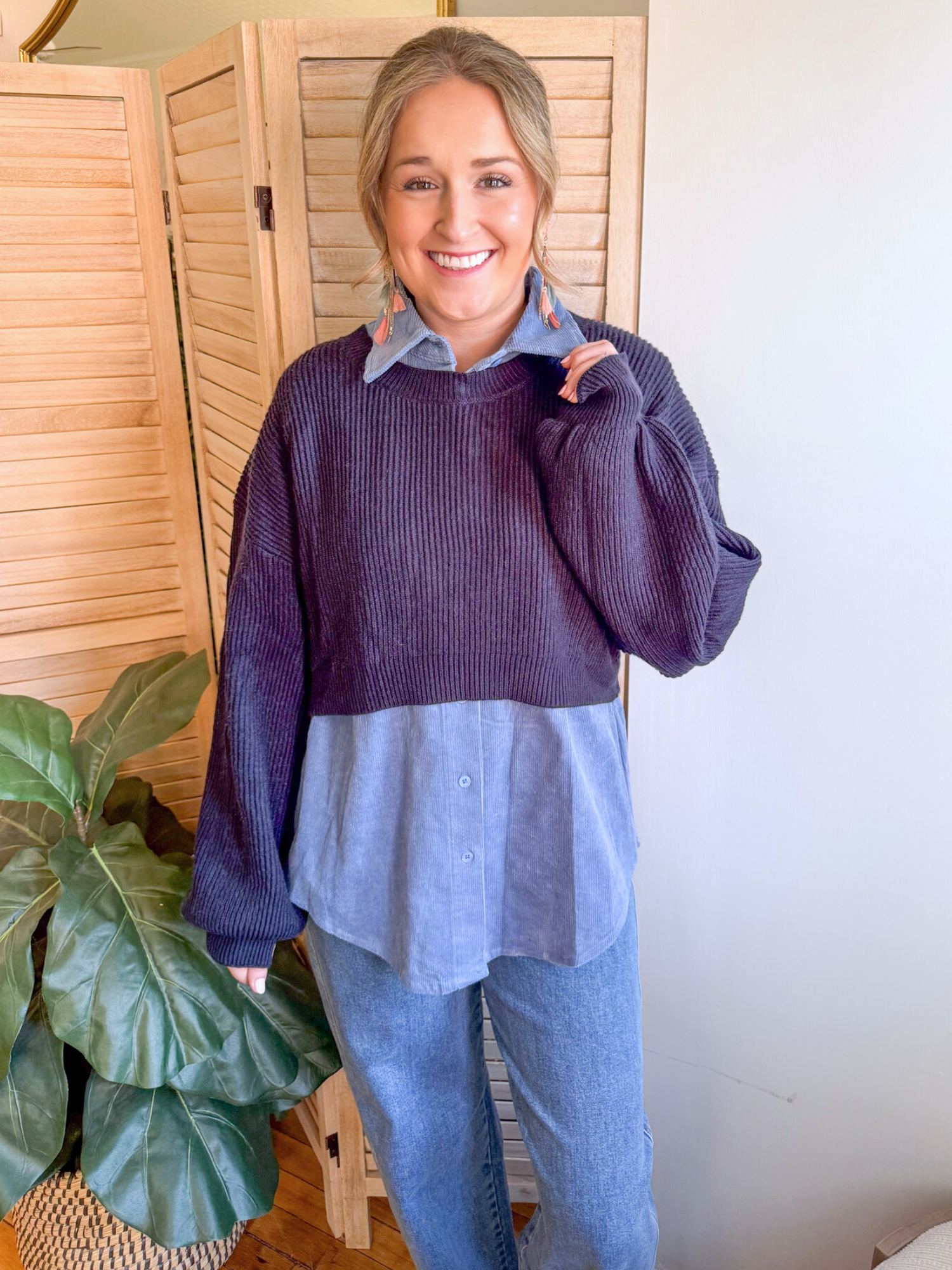 Mallory Twofer Sweater - The Collective Rose