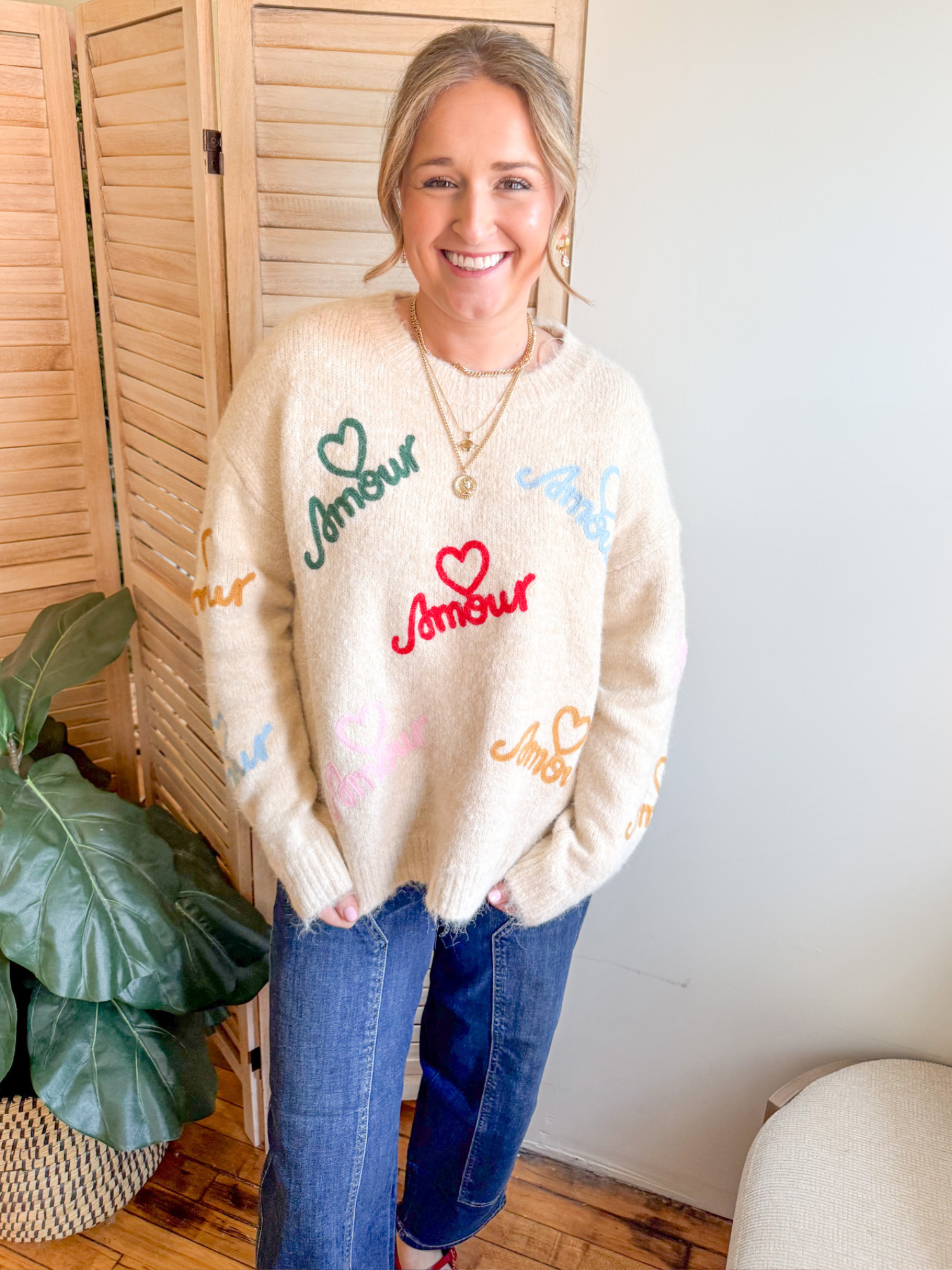 Amour Embroidered Sweater