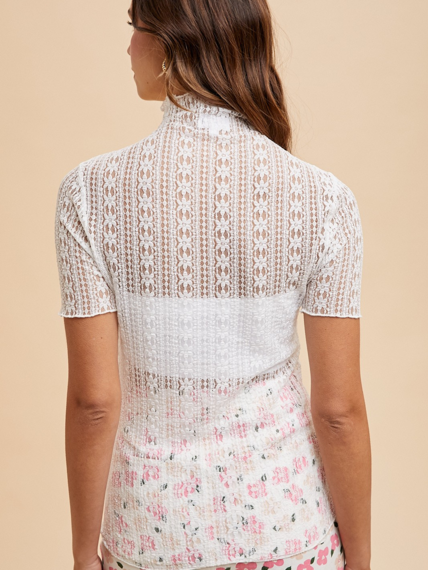 Lucie Mock Neck Layering Tee - The Collective Rose