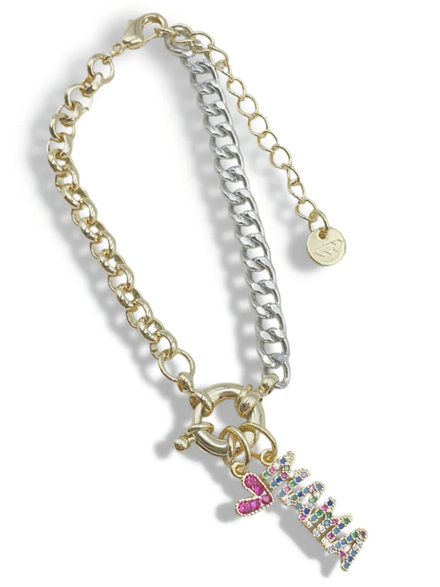 Mama Two Tone Rainbow Bracelet - The Collective Rose
