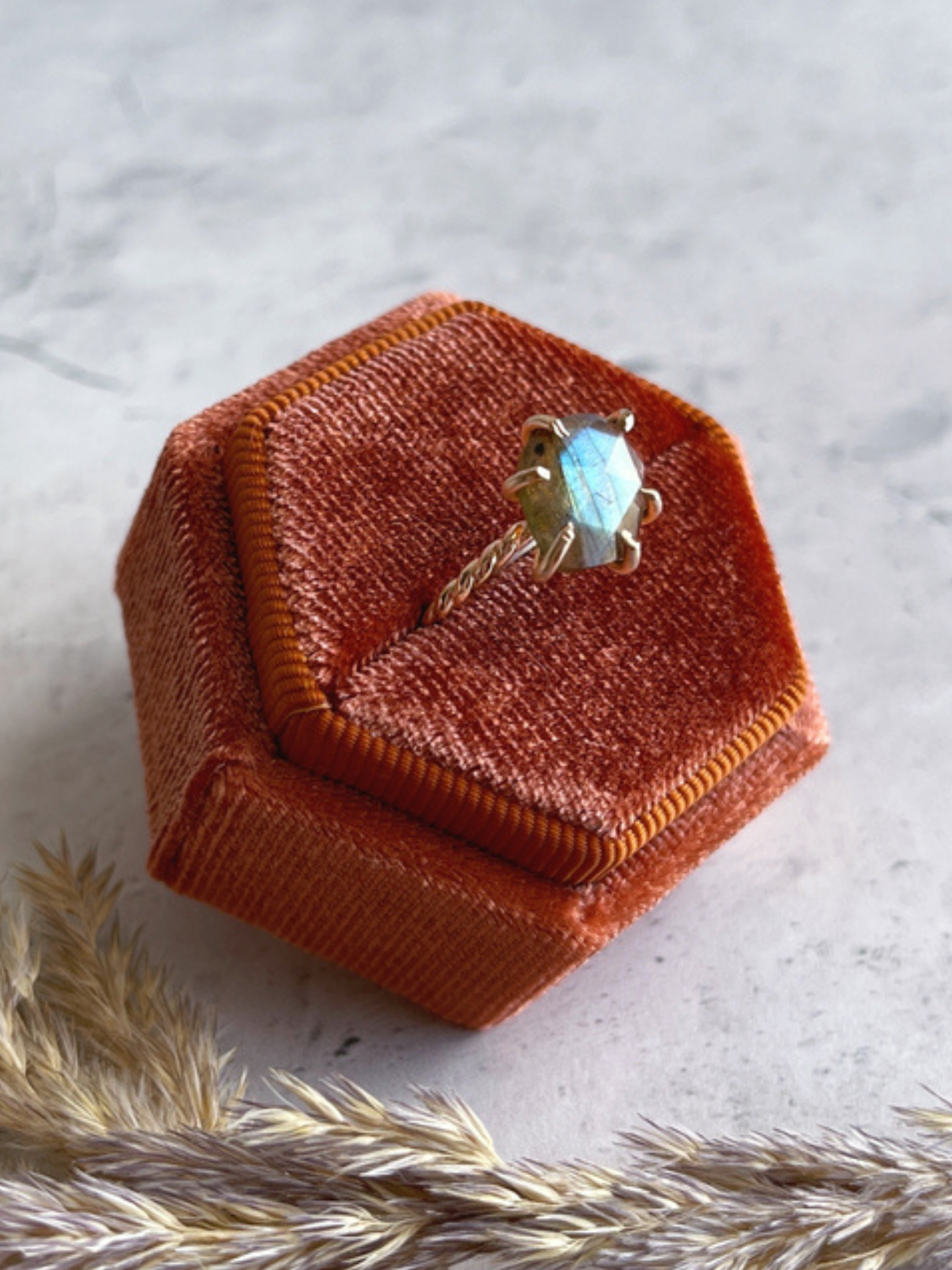 Labradorite Claw Set Ring - The Collective Rose