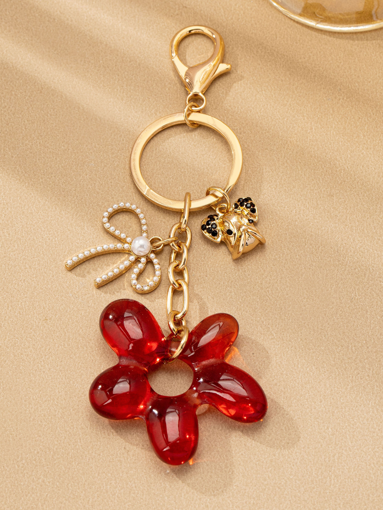 Bubble Floral Bag Charm - The Collective Rose