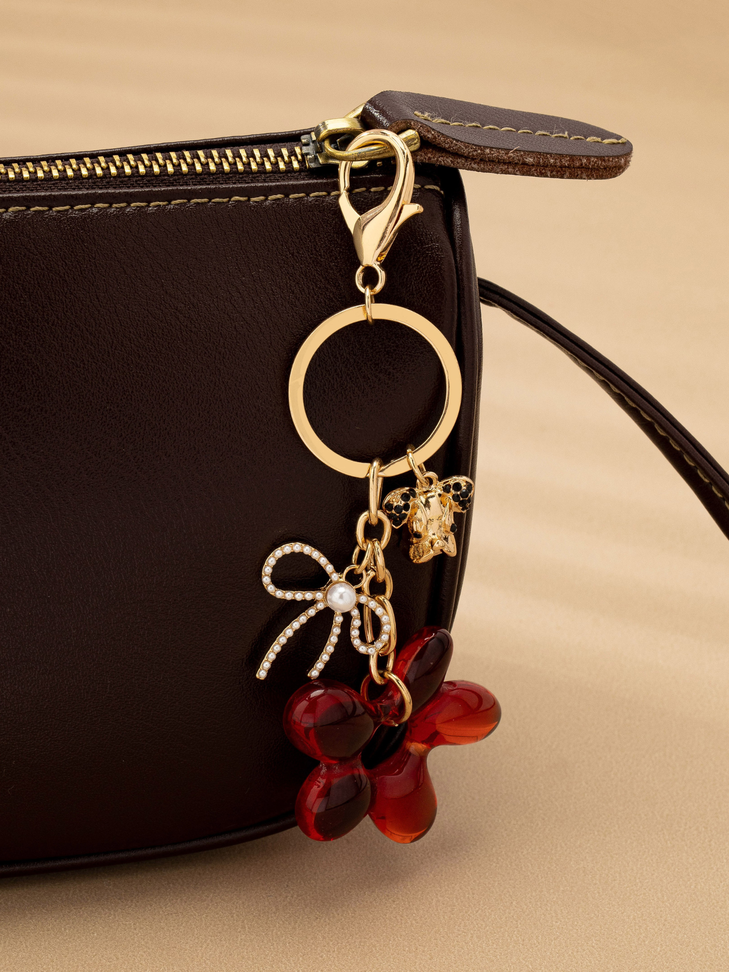 Bubble Floral Bag Charm - The Collective Rose