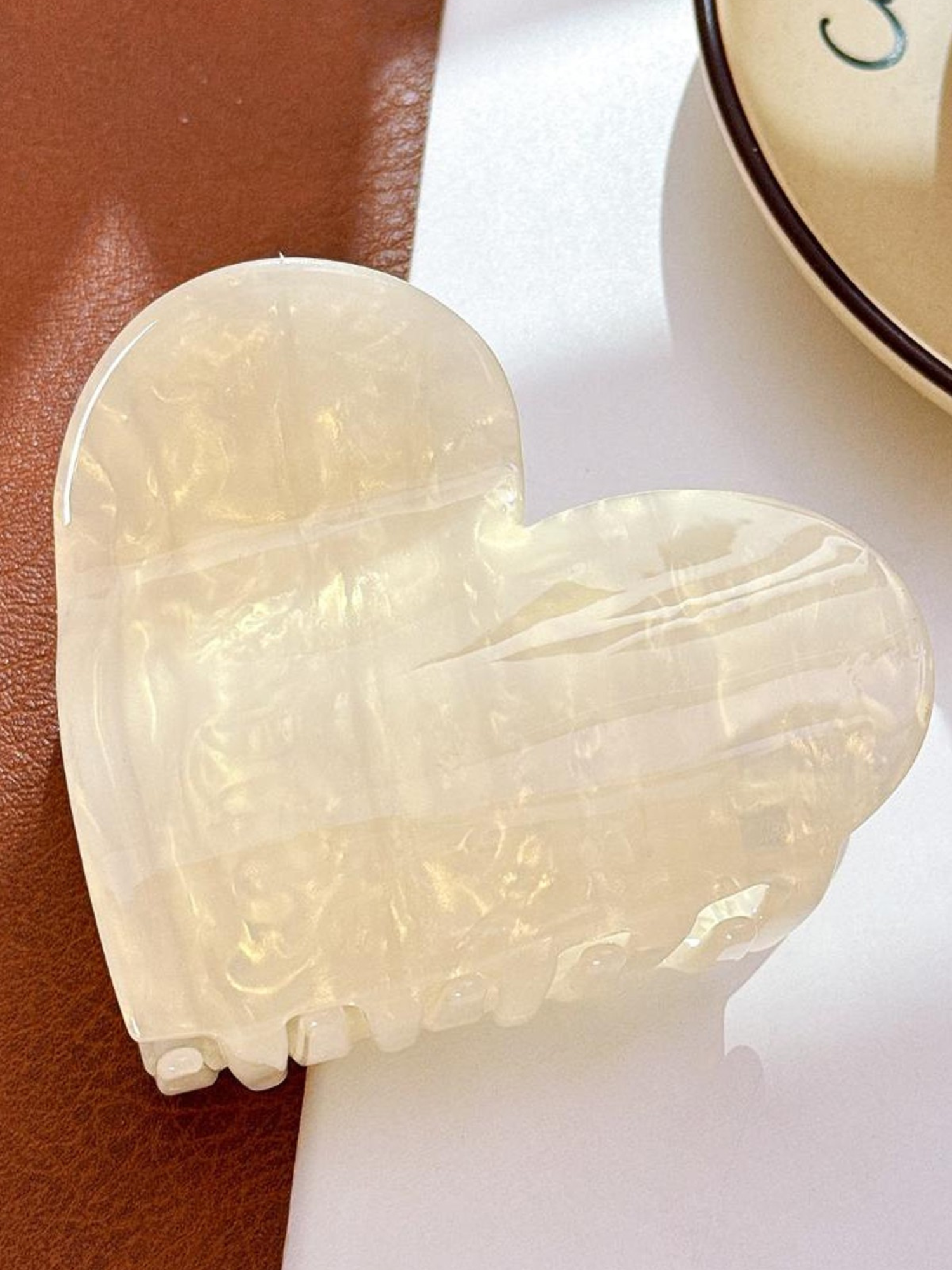 Half Heart Hair Claw Clip - The Collective Rose