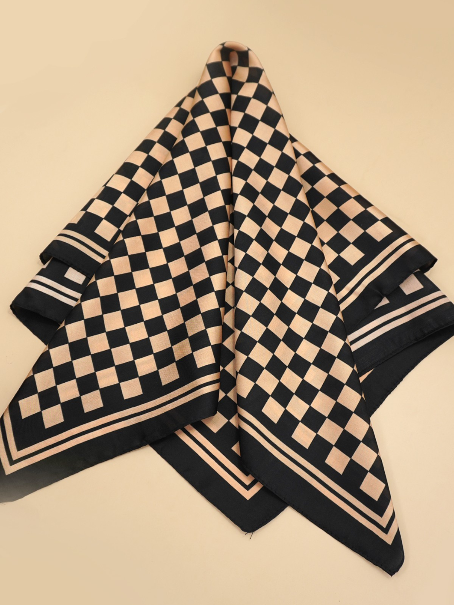 Checker Print Bandana Scarf